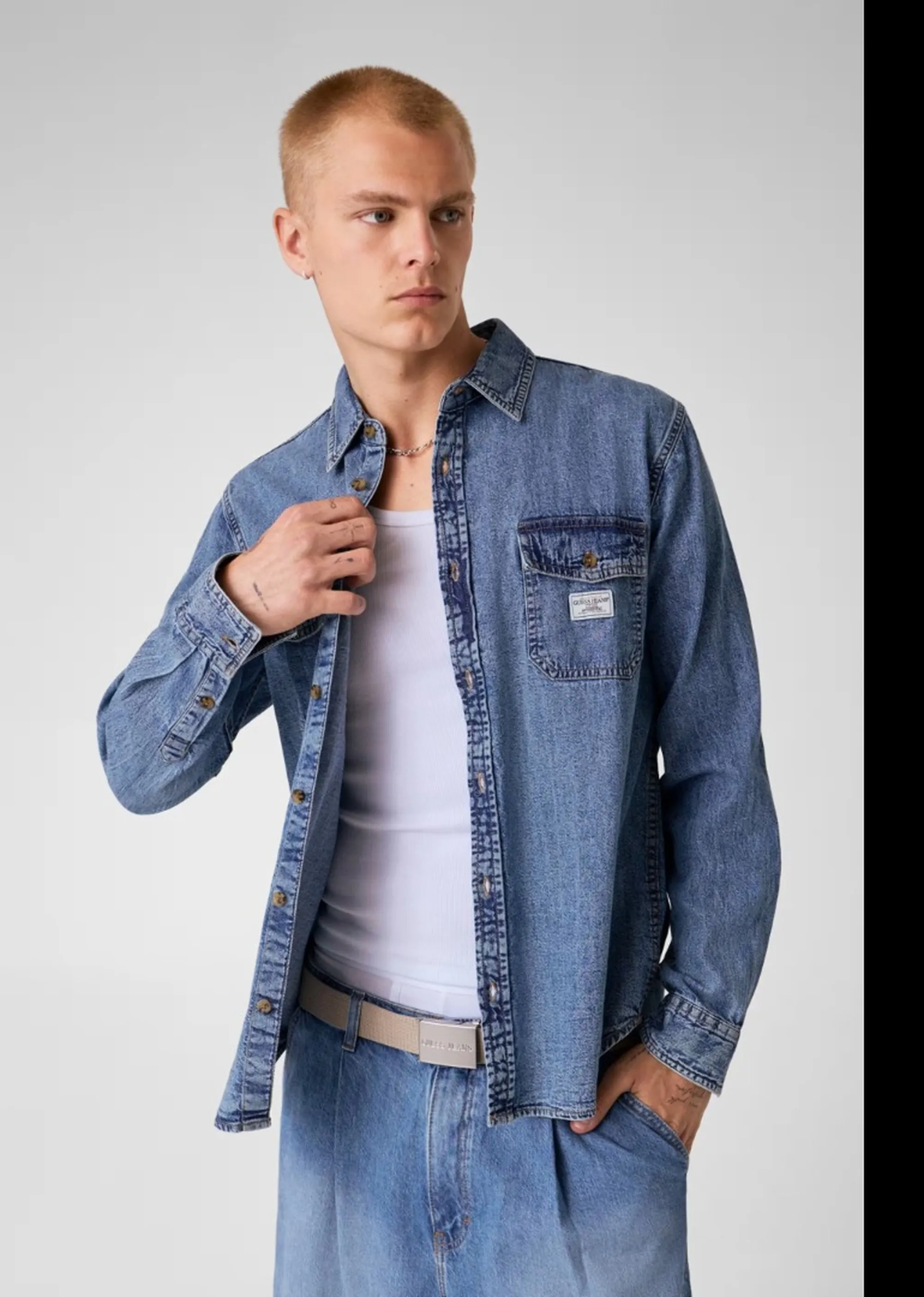 Guess Jeans B'Regular Denim Shirt' Light Denim M4Yh56D5Ei2 187249