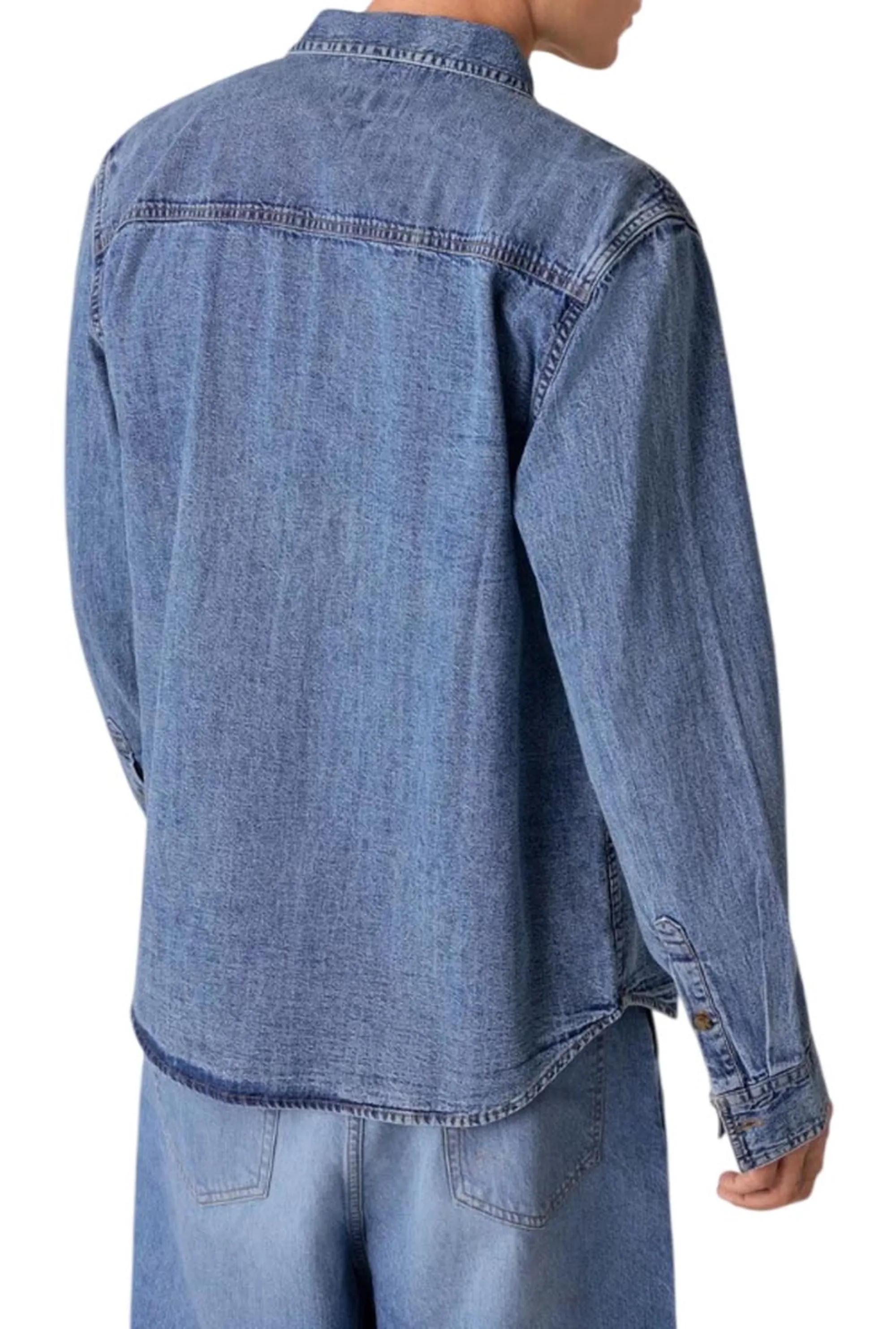 Guess Jeans Camicia Denim Regular Denim Chiaro M4Yh56D5Ei2 187803