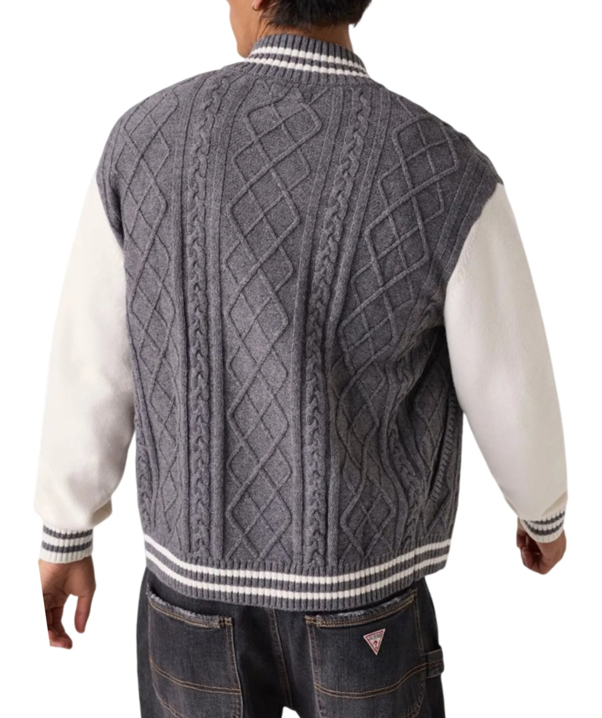 Guess Jeans Cardigan Bomber Con Cerniera Grigio M6Br09Z1232 188064