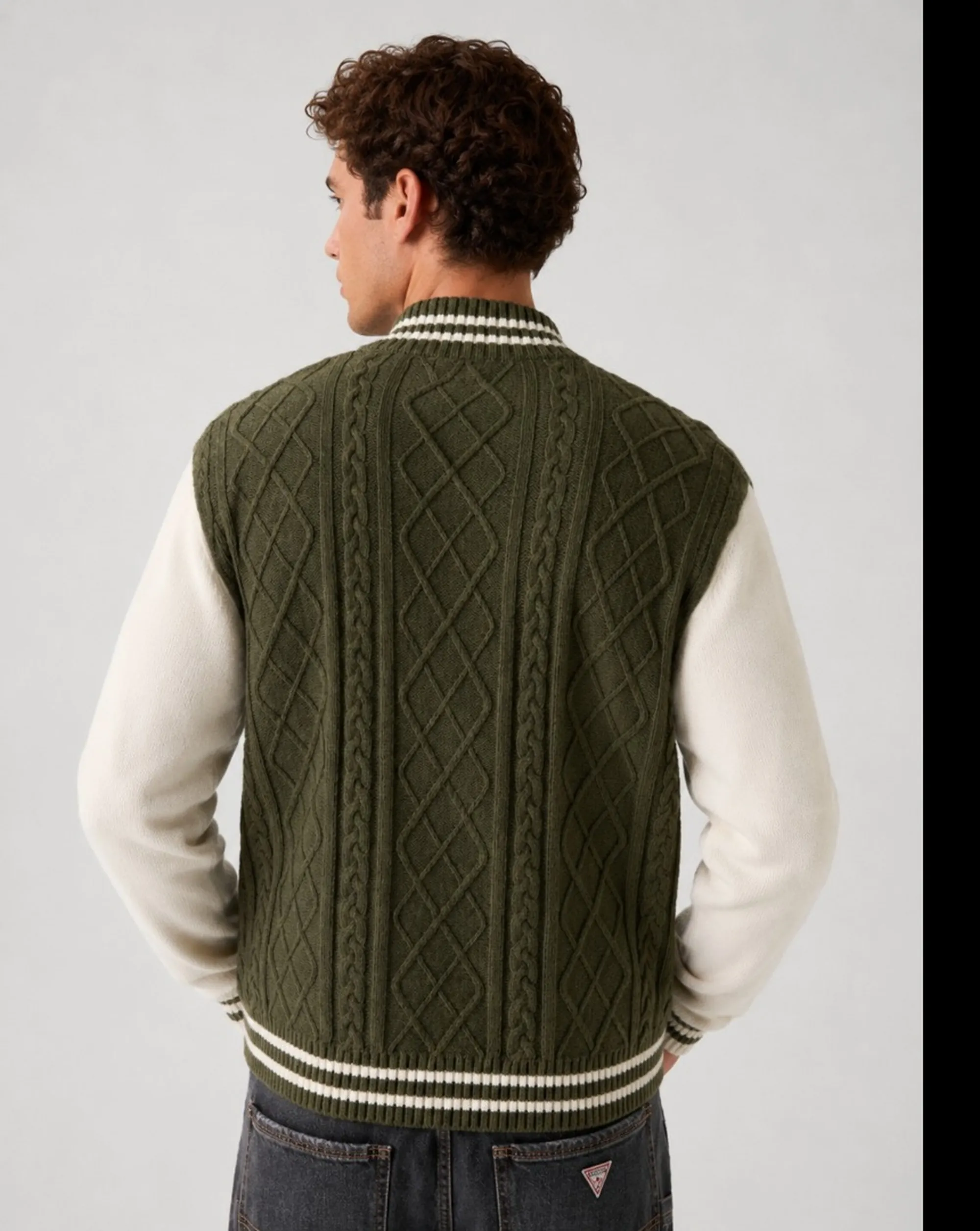 Guess Jeans B'Bomber Cardigan With Zip' Olive M6Br09Z1232 187951