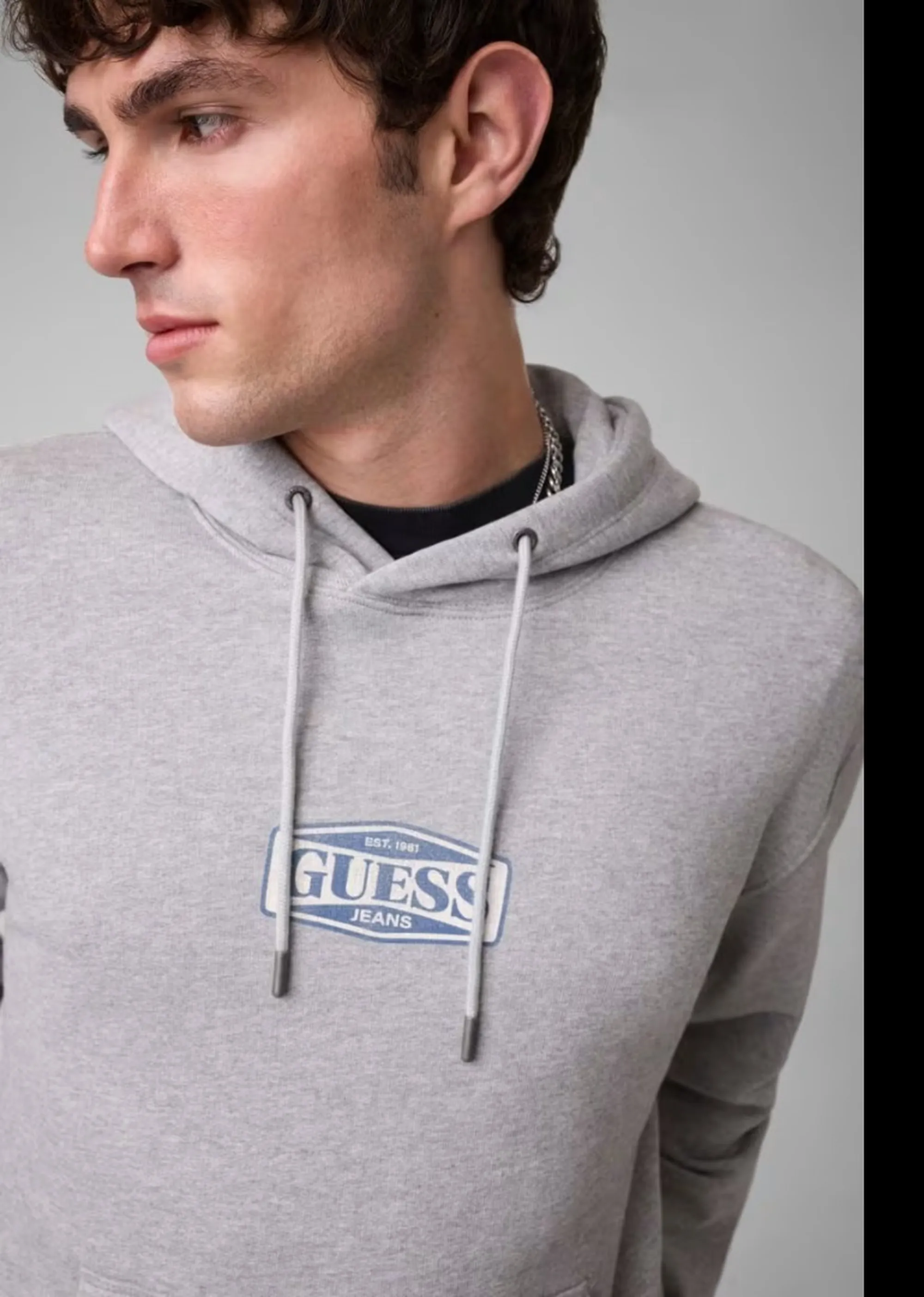 Guess Jeans B'Classic Hoodie With Logo' Grey M6Bq12K5459 187166