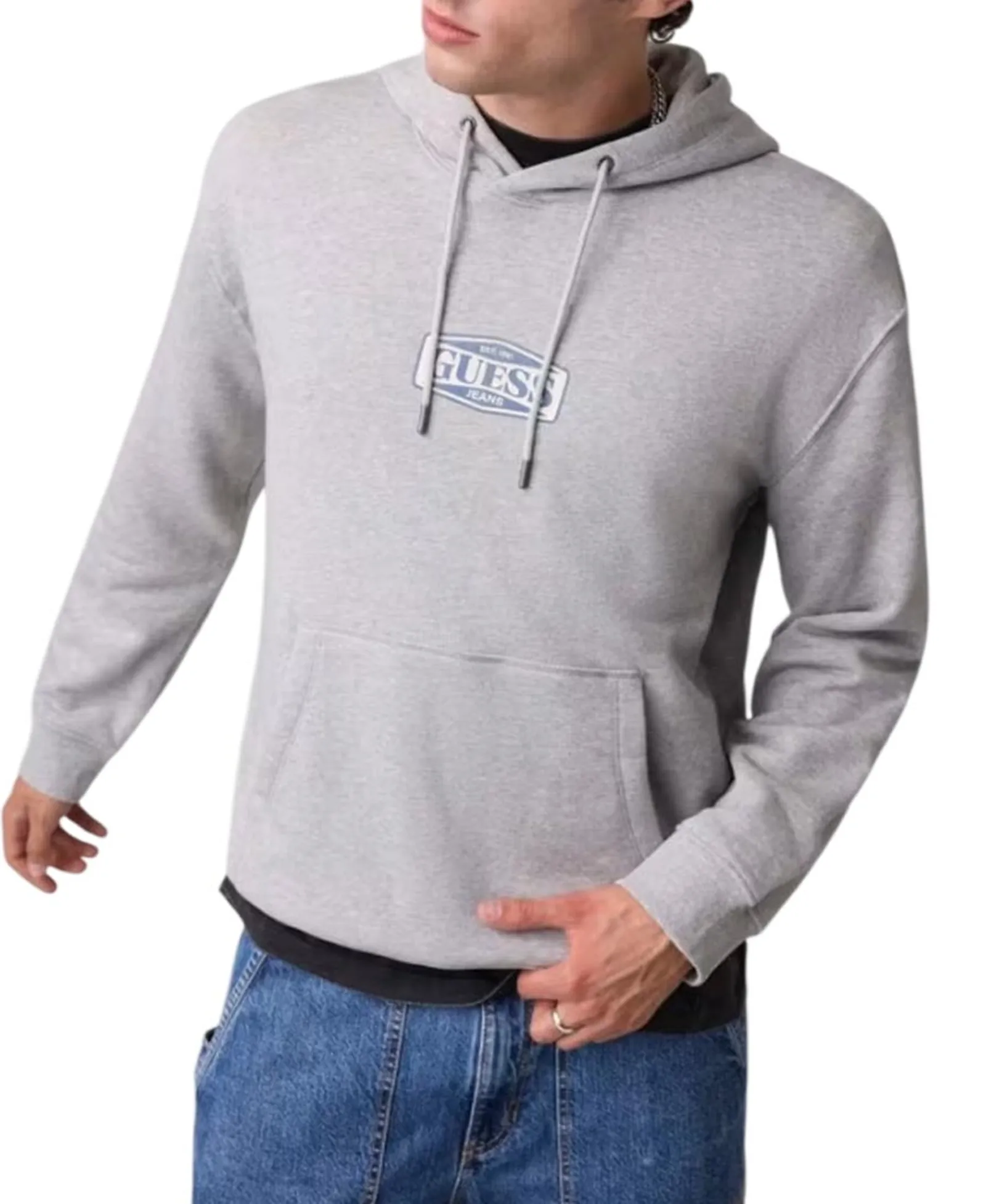 Guess Jeans Felpa Classica Con Logo Grigio M6Bq12K5459 187720