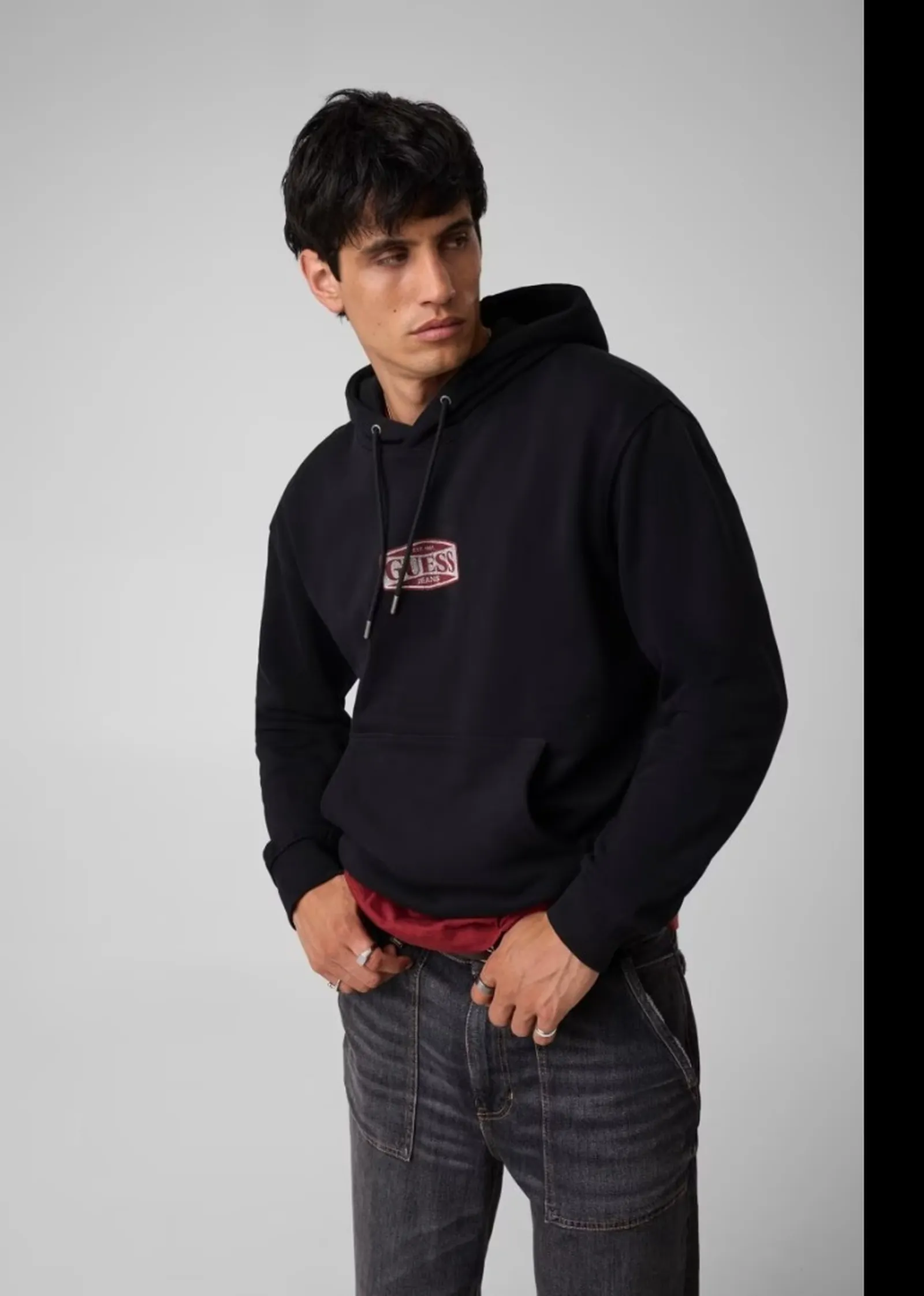 Guess Jeans Felpa Classica Con Logo Nero M6Bq12K5459 187167
