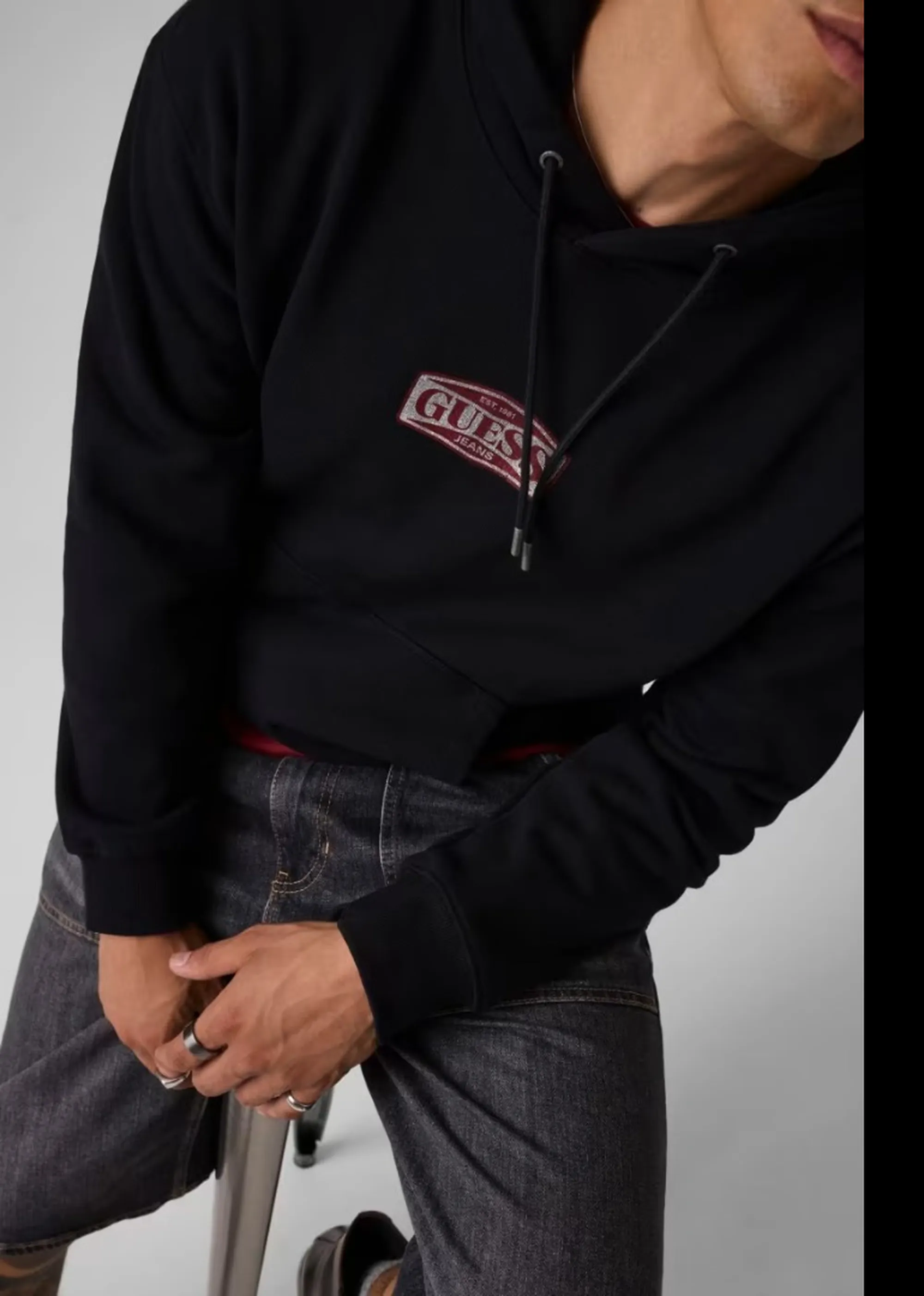 Guess Jeans B'Classic Hoodie With Logo' Black M6Bq12K5459 187170