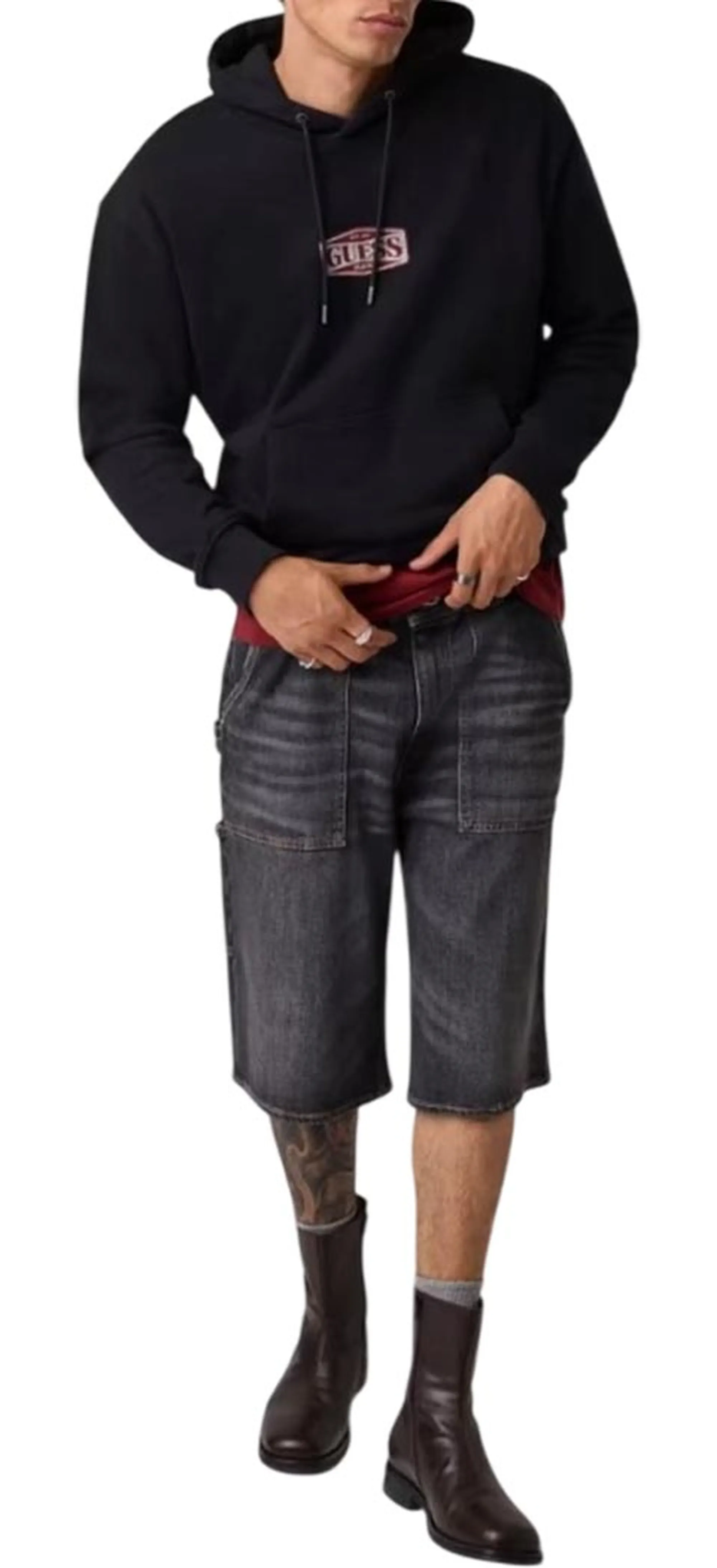 Guess Jeans B'Classic Hoodie With Logo' Black M6Bq12K5459 187717