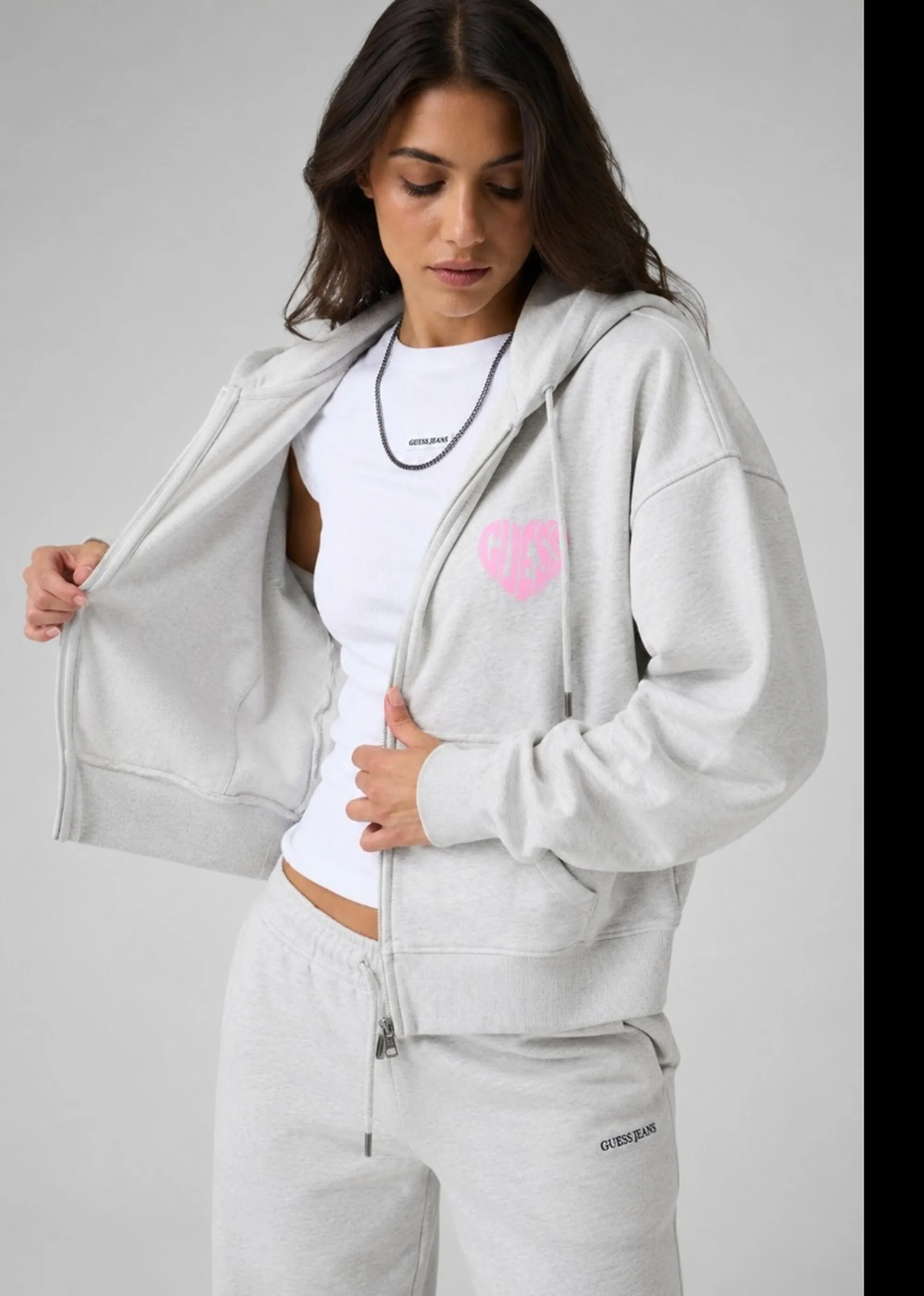 Guess Jeans B'Zip-Up Hoodie' Grey W6Bq17K6631 187187