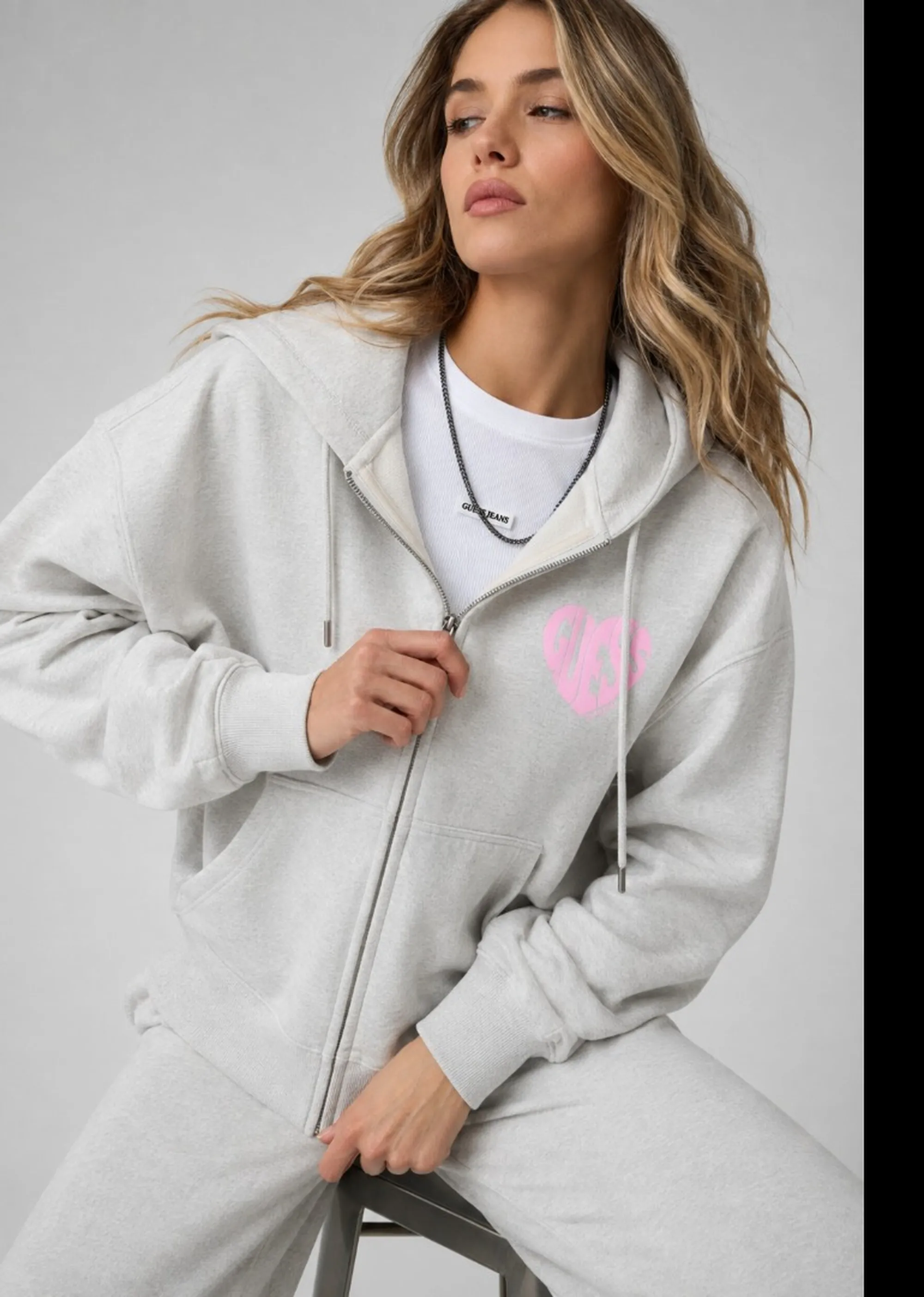 Guess Jeans B'Zip-Up Hoodie' Grey W6Bq17K6631 187189