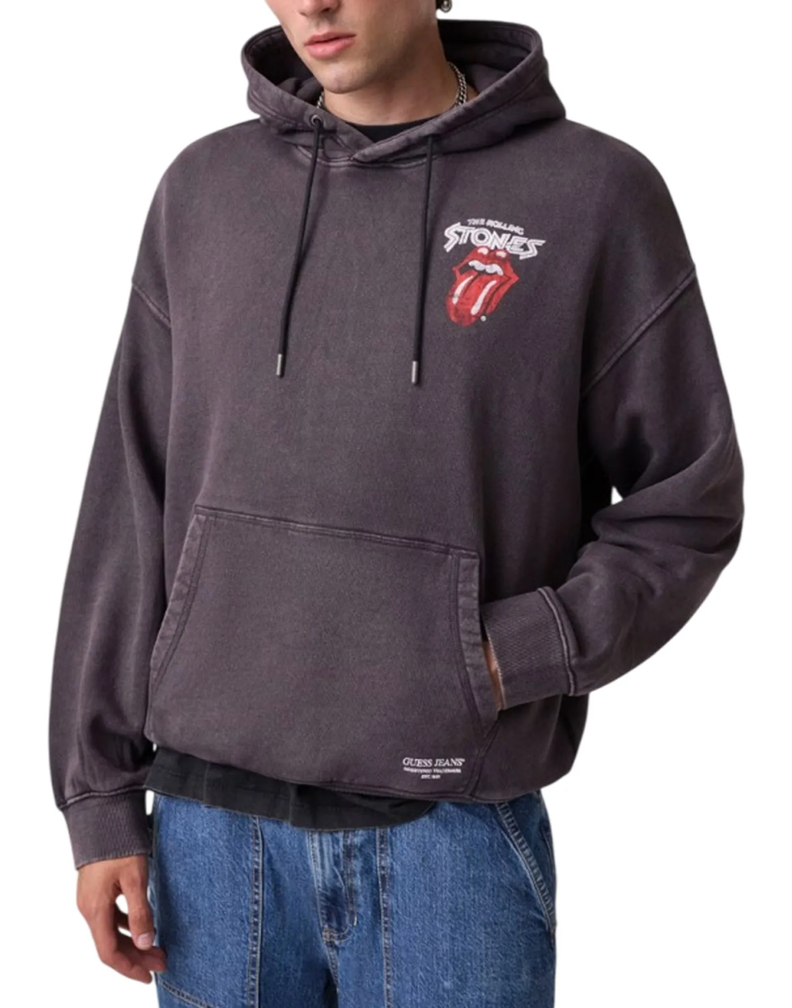 Guess Jeans Felpa Gj X Rolling Stones Nero M6Bq22K5658 188122