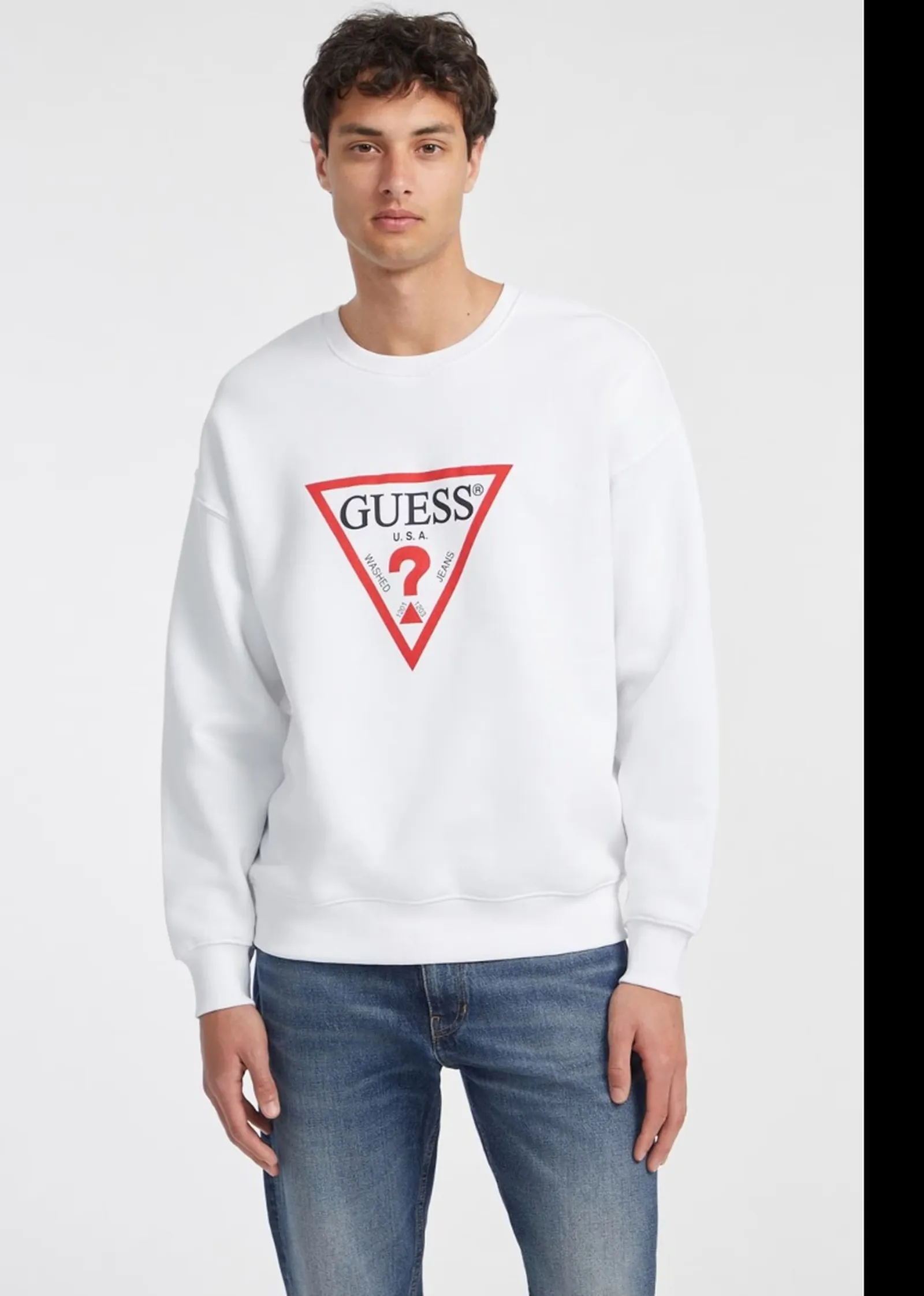 Guess Jeans Felpa Iconica Oversizse Bianco M4Yq21K9V31 187211