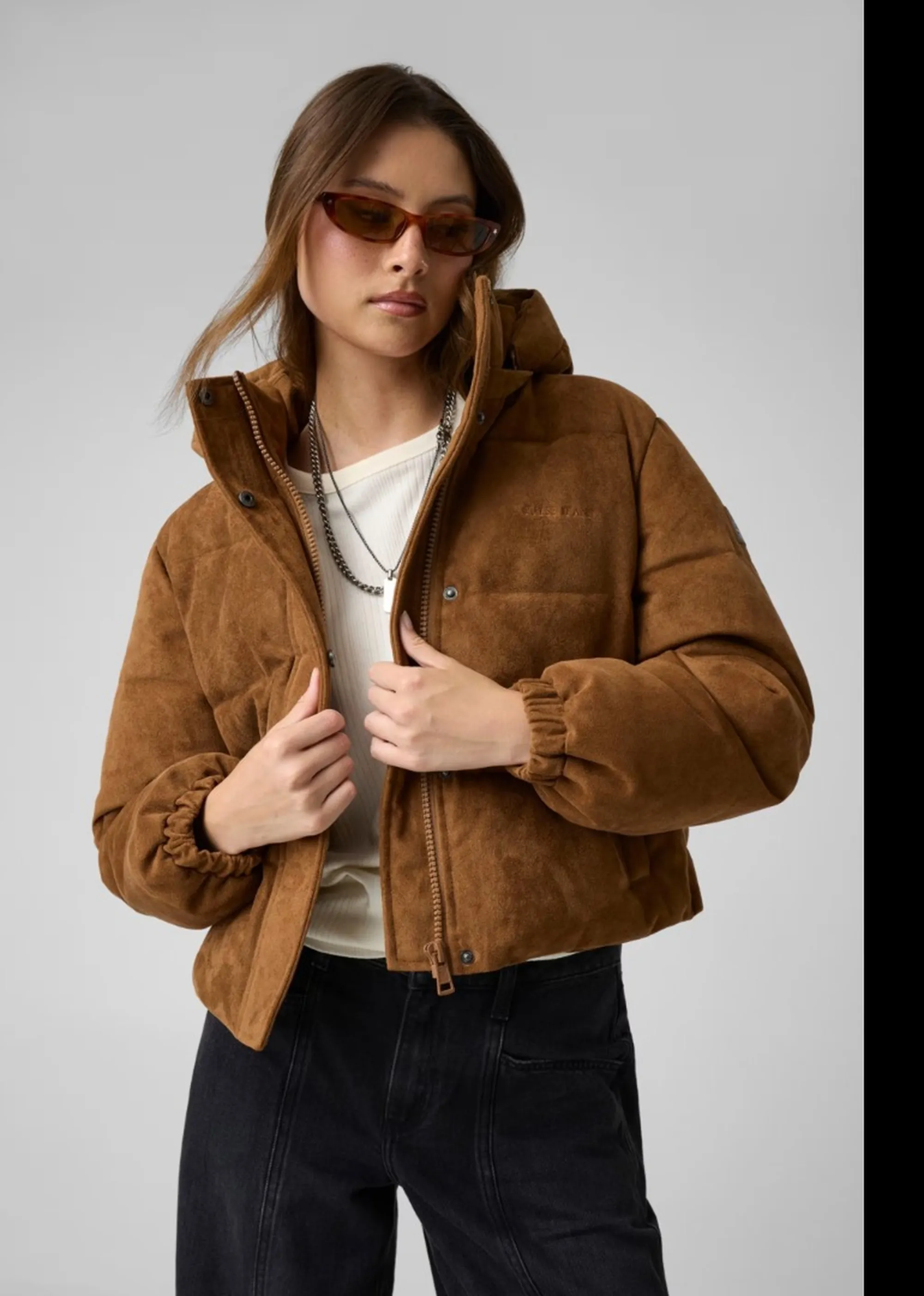 Guess Jeans B'Short Padded Faux Leather Jacket' Brown W6Bl26K5698 197621