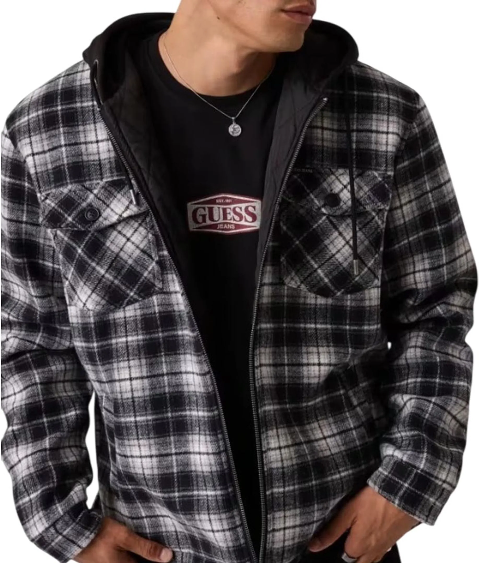 Guess Jeans Giubbino Di Flanella Grigio M6Bl81W5760 187782