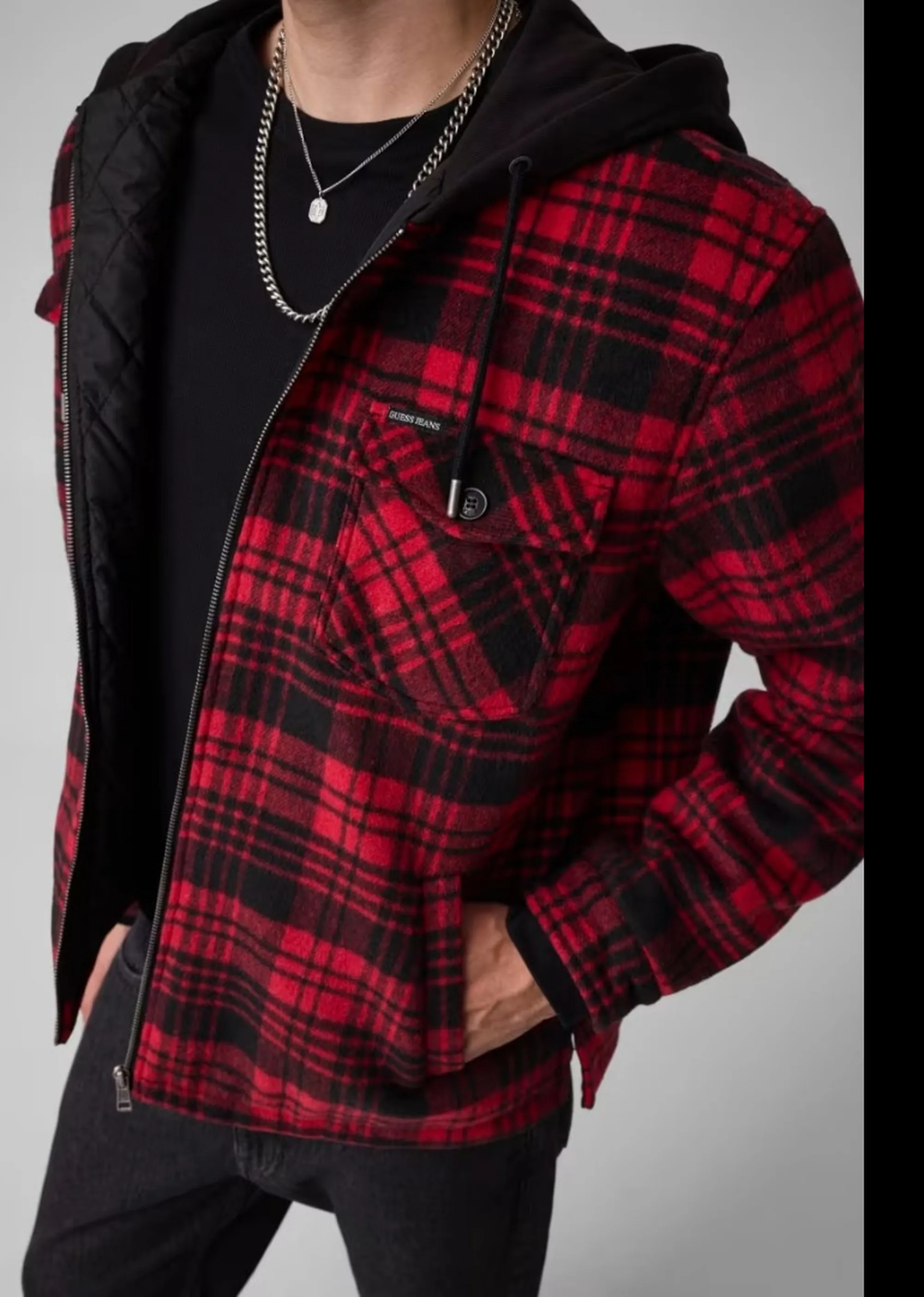 Guess Jeans B'Flannel Jacket' Red M6Bl81W5760 187174
