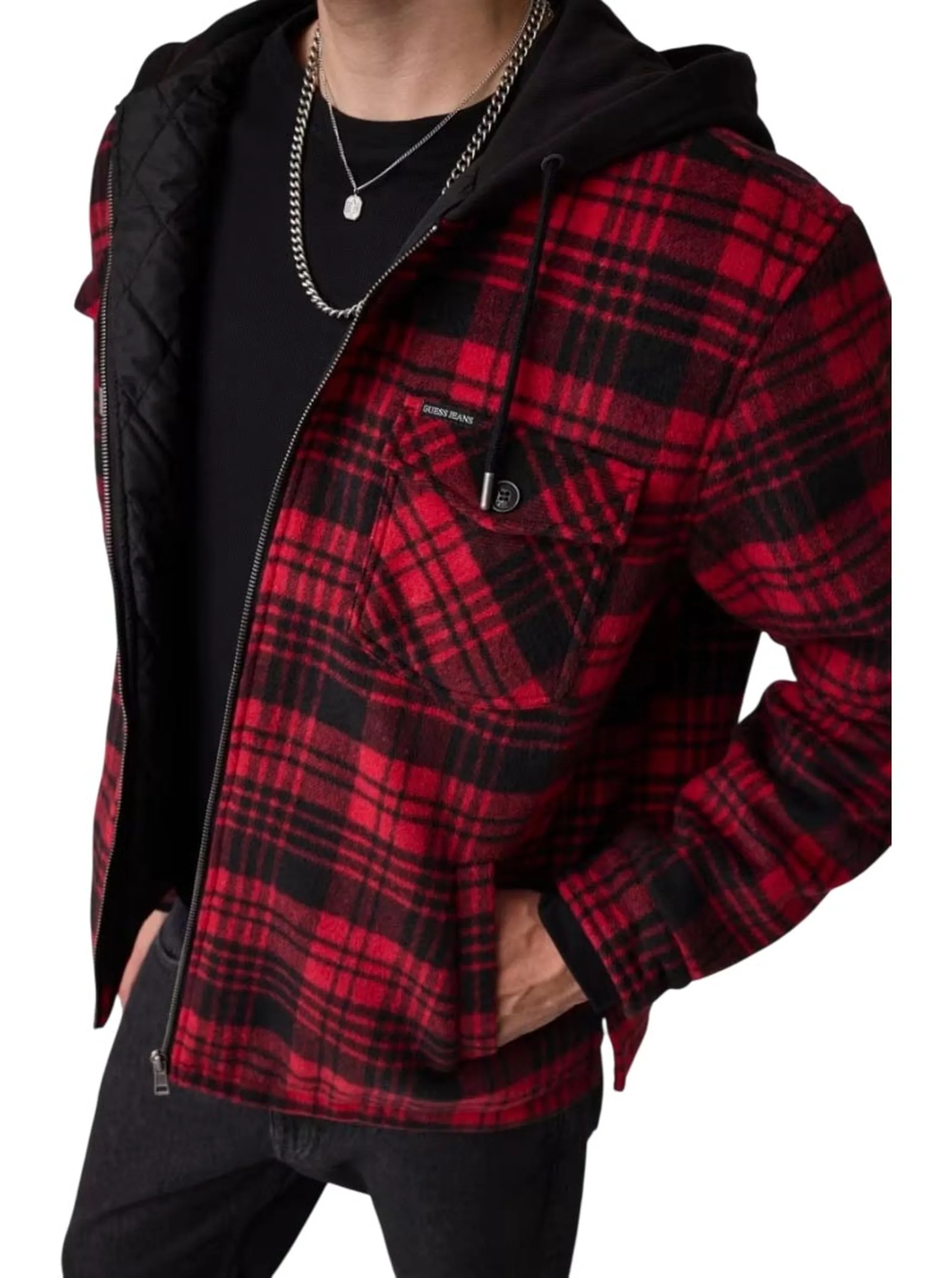 Guess Jeans Giubbino Di Flanella Rosso M6Bl81W5760 187789