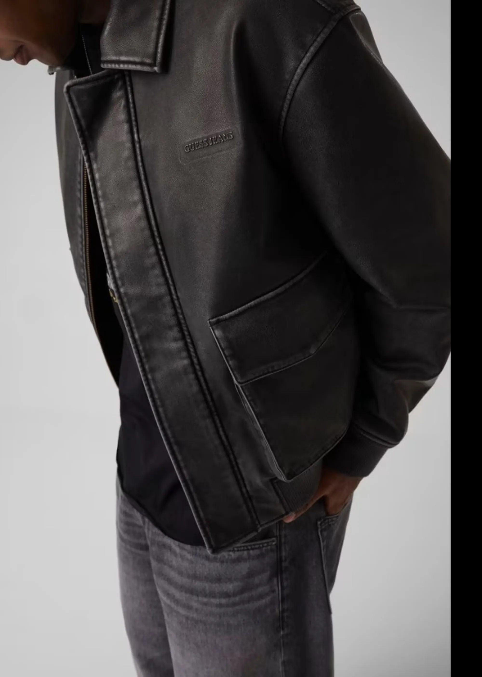 Guess Jeans Giubbino In Similpelle Nero M6Bl71K7176 195396