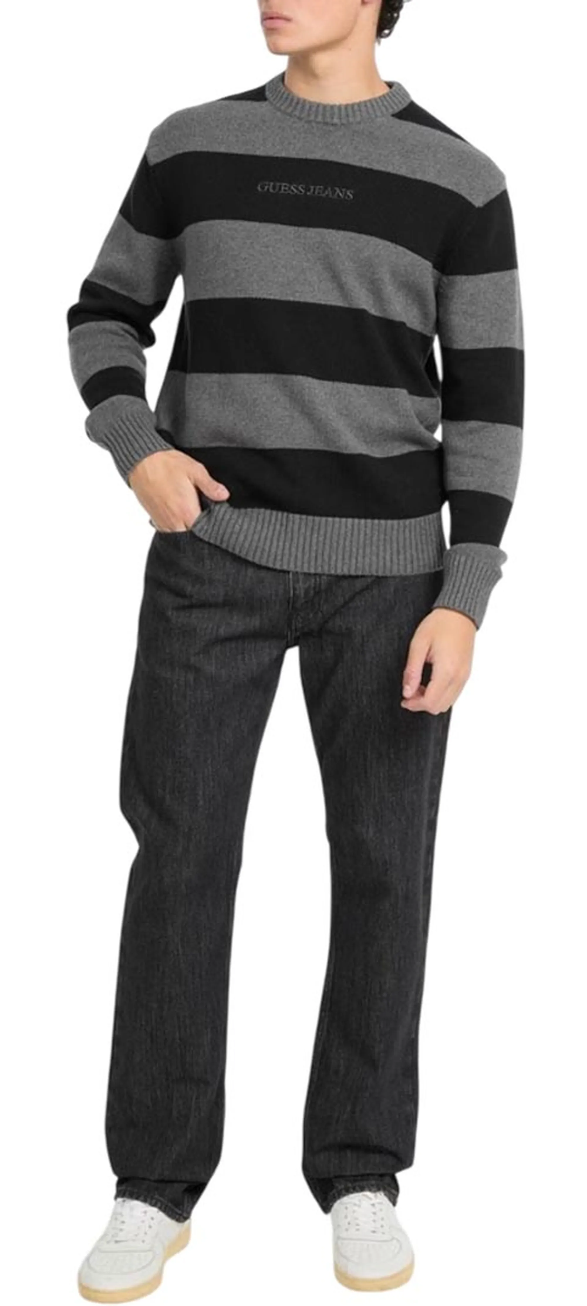 Guess Jeans Maglia A Strisce Nero M4Br37Z3Hm1 187685