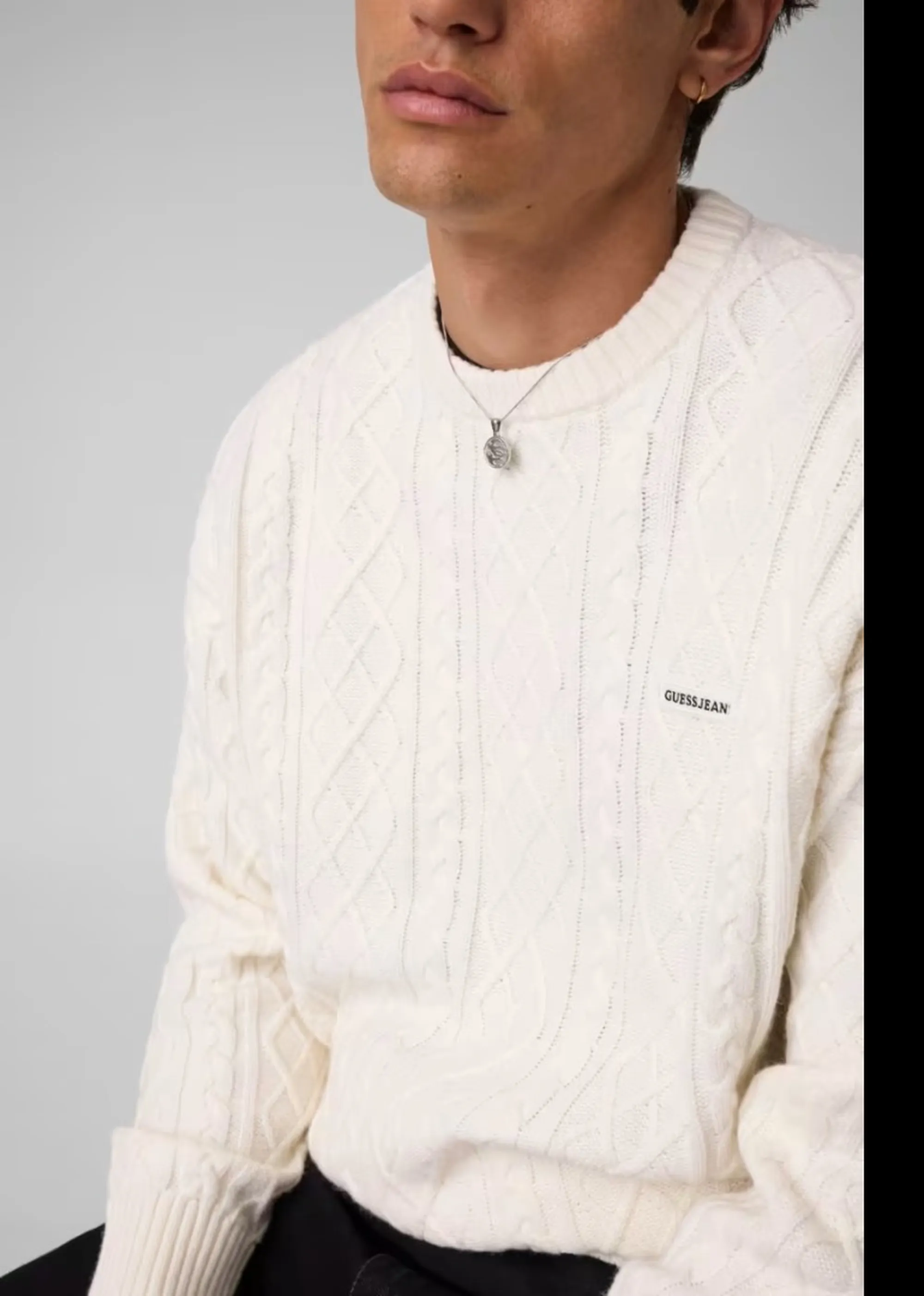 Guess Jeans Maglia A Trecce Bianco M6Br01Z1224 188576
