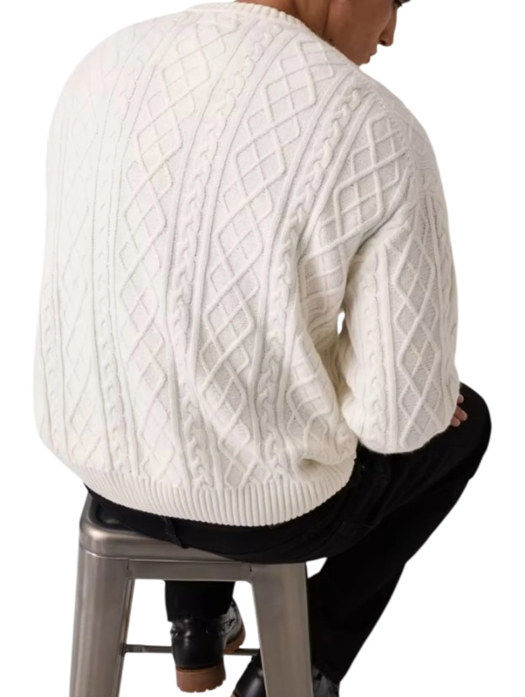 Guess Jeans B'Cable Knit Sweater' White M6Br01Z1224 188814