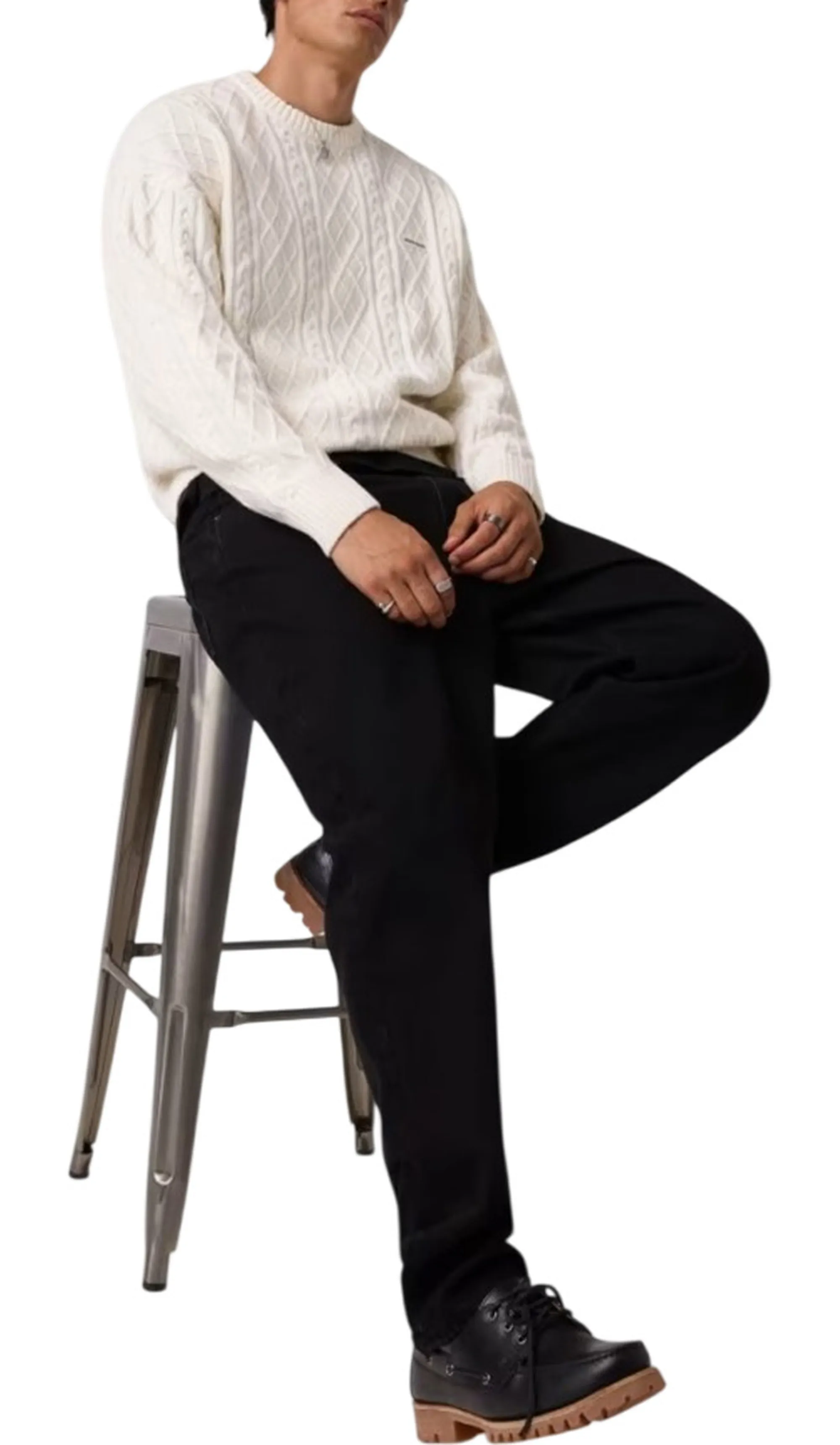 Guess Jeans B'Cable Knit Sweater' White M6Br01Z1224 188815