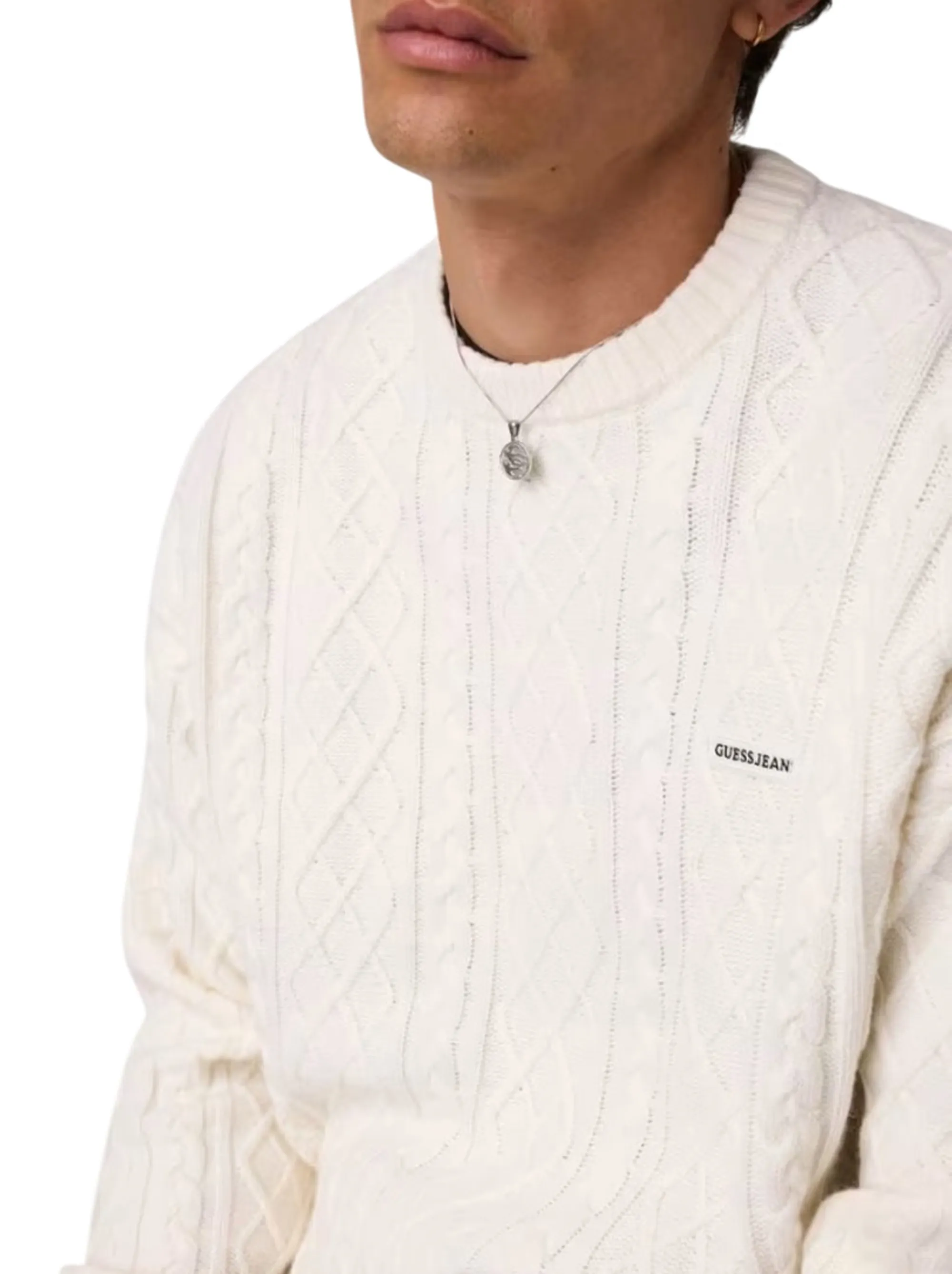 Guess Jeans B'Cable Knit Sweater' White M6Br01Z1224 188816