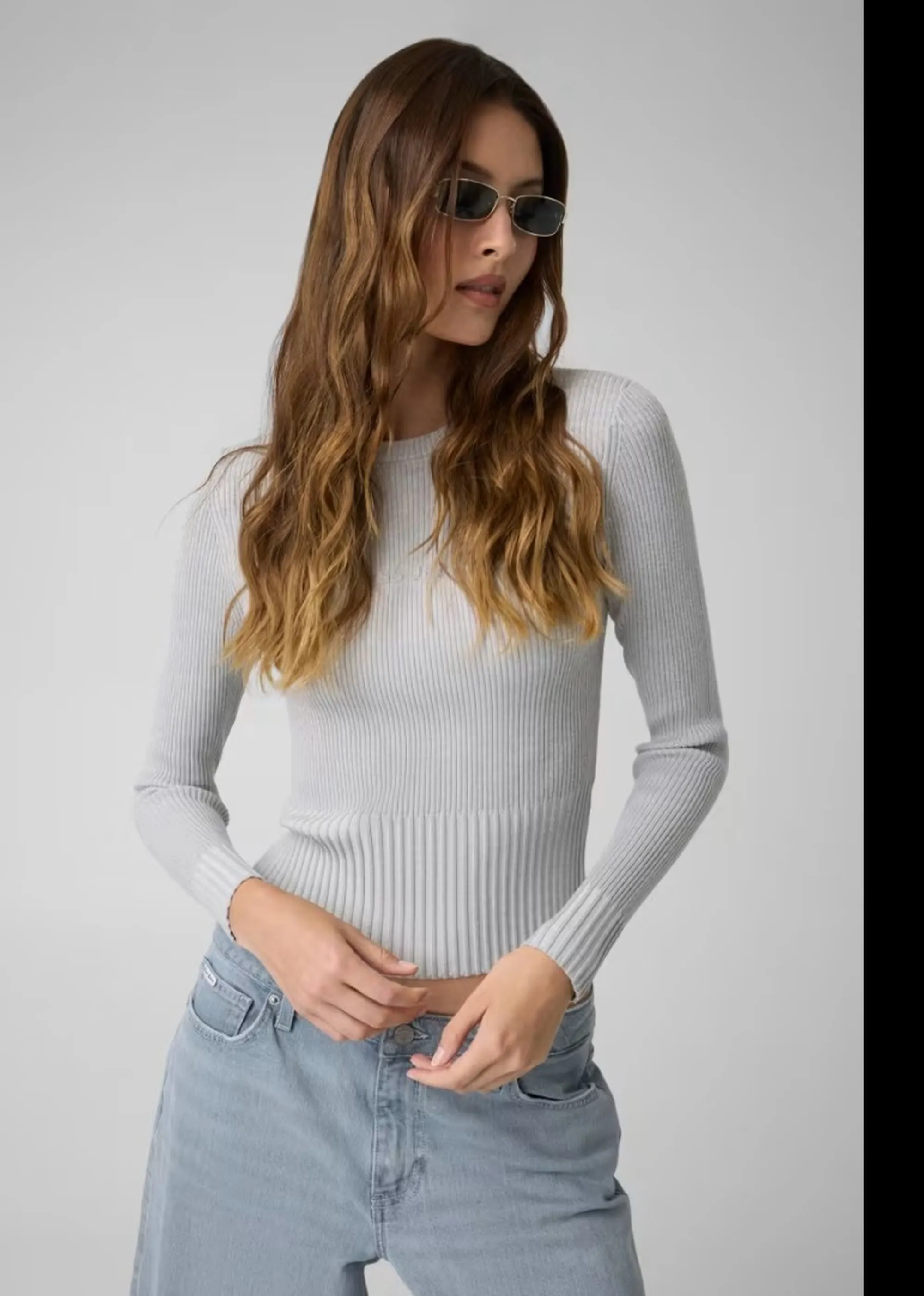 Guess Jeans Maglia Con Logo In Rilievo Grigio W6Br04Z1247 195655