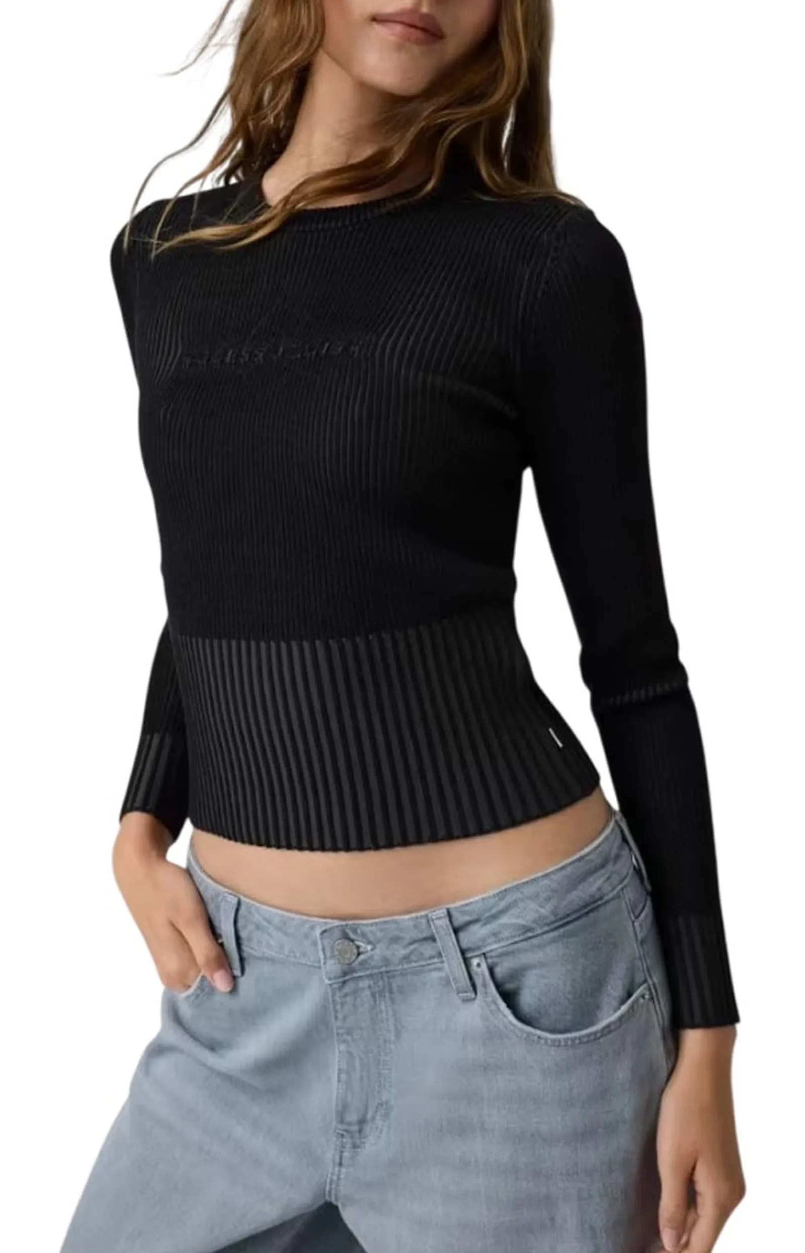 Guess Jeans Maglia Con Logo In Rilievo Nero W6Br04Z1247 196196
