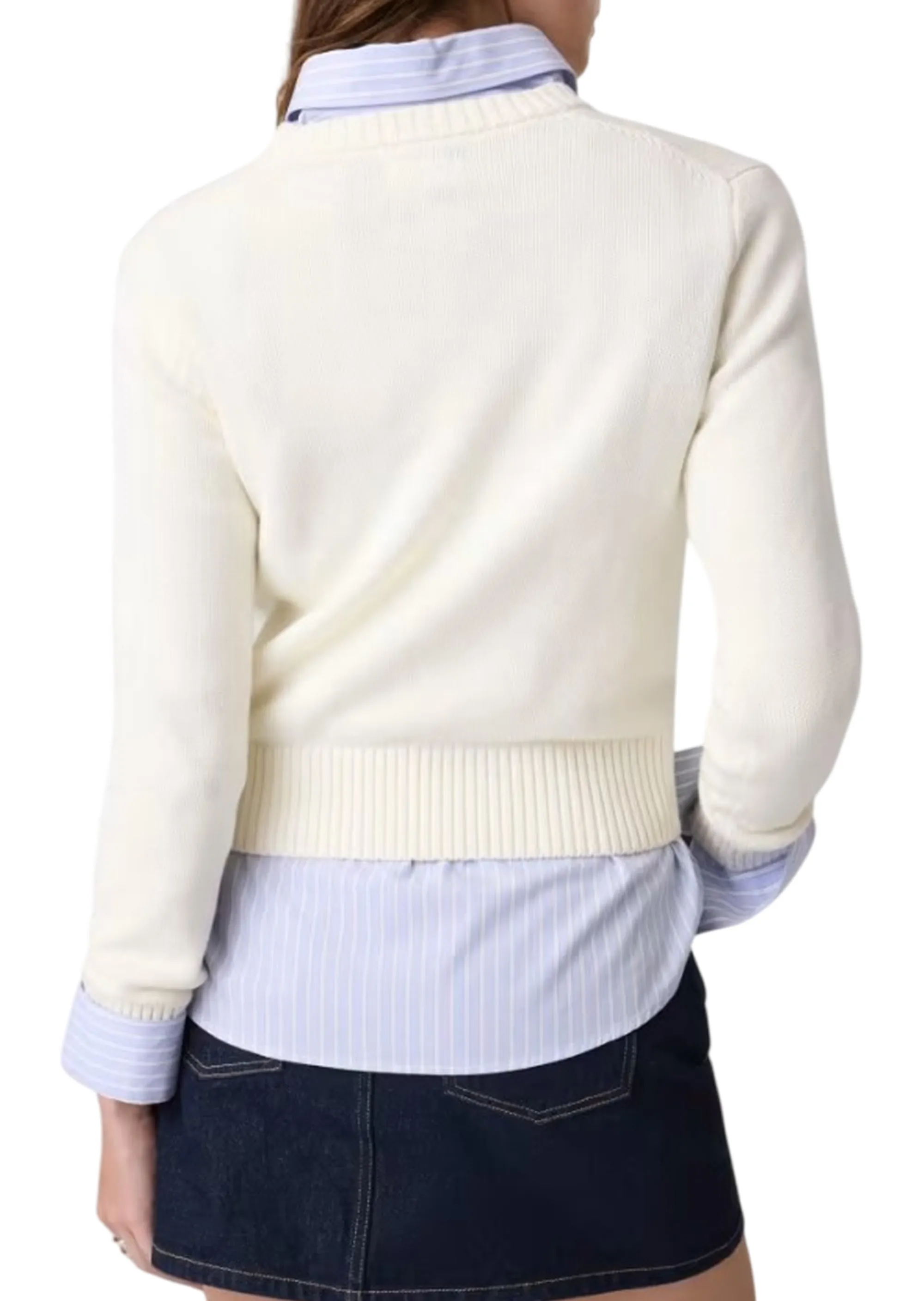 Guess Jeans B'Sweater With Inlay Logo' White W4Br10Z3Hm1 187534