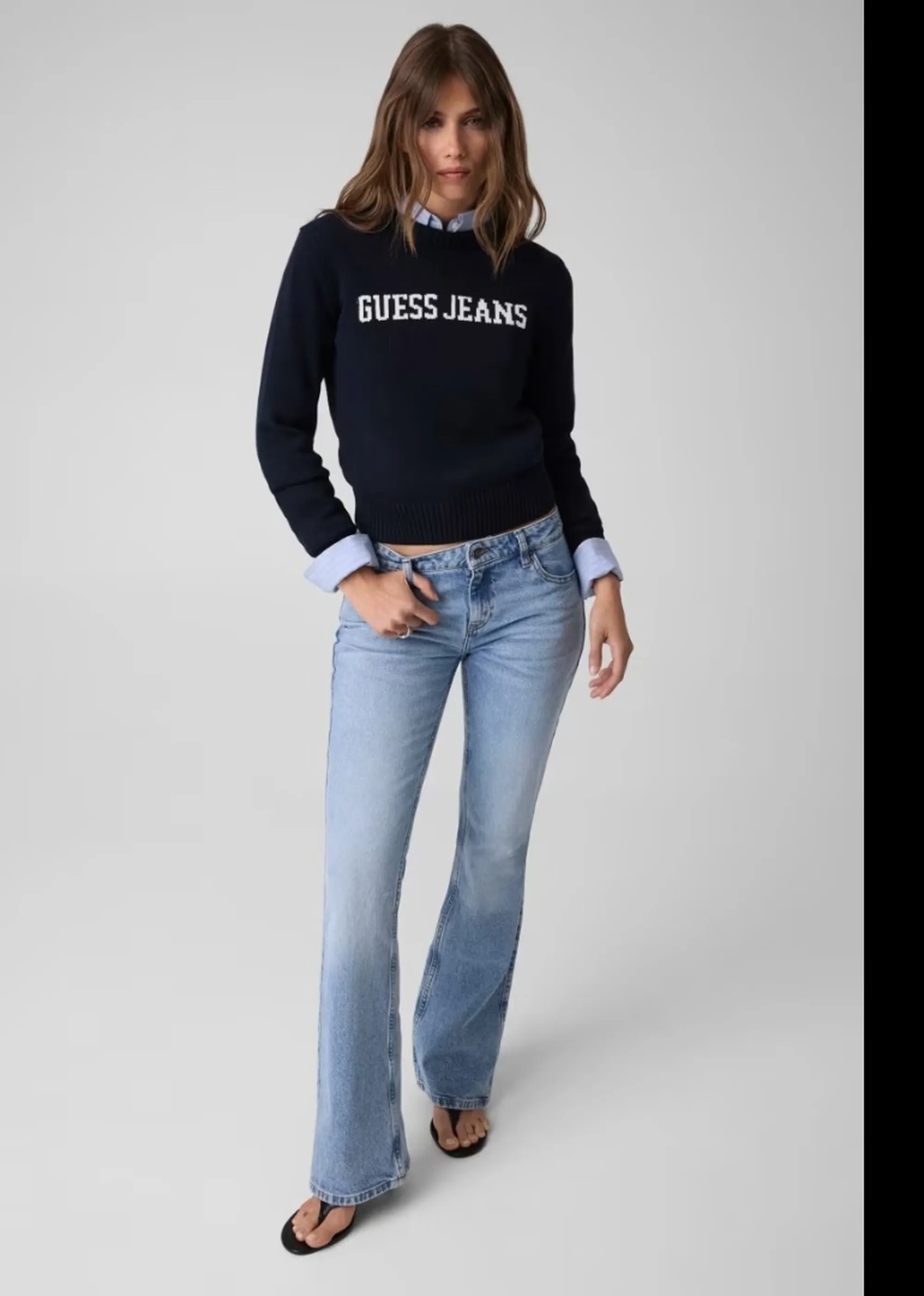 Guess Jeans B'Sweater With Inlay Logo' Dark Blue W4Br10Z3Hm1 187180