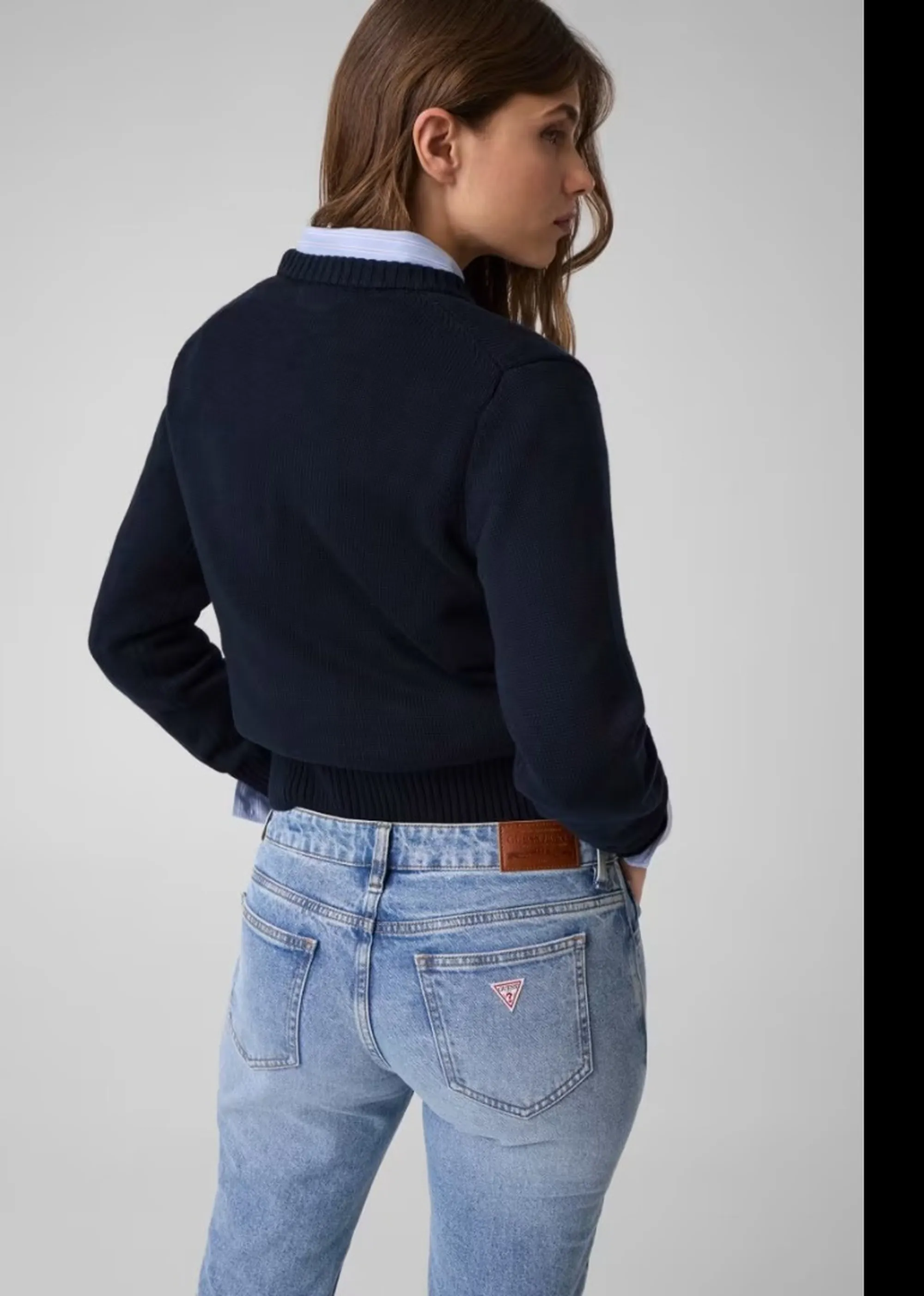 Guess Jeans B'Sweater With Inlay Logo' Dark Blue W4Br10Z3Hm1 187181