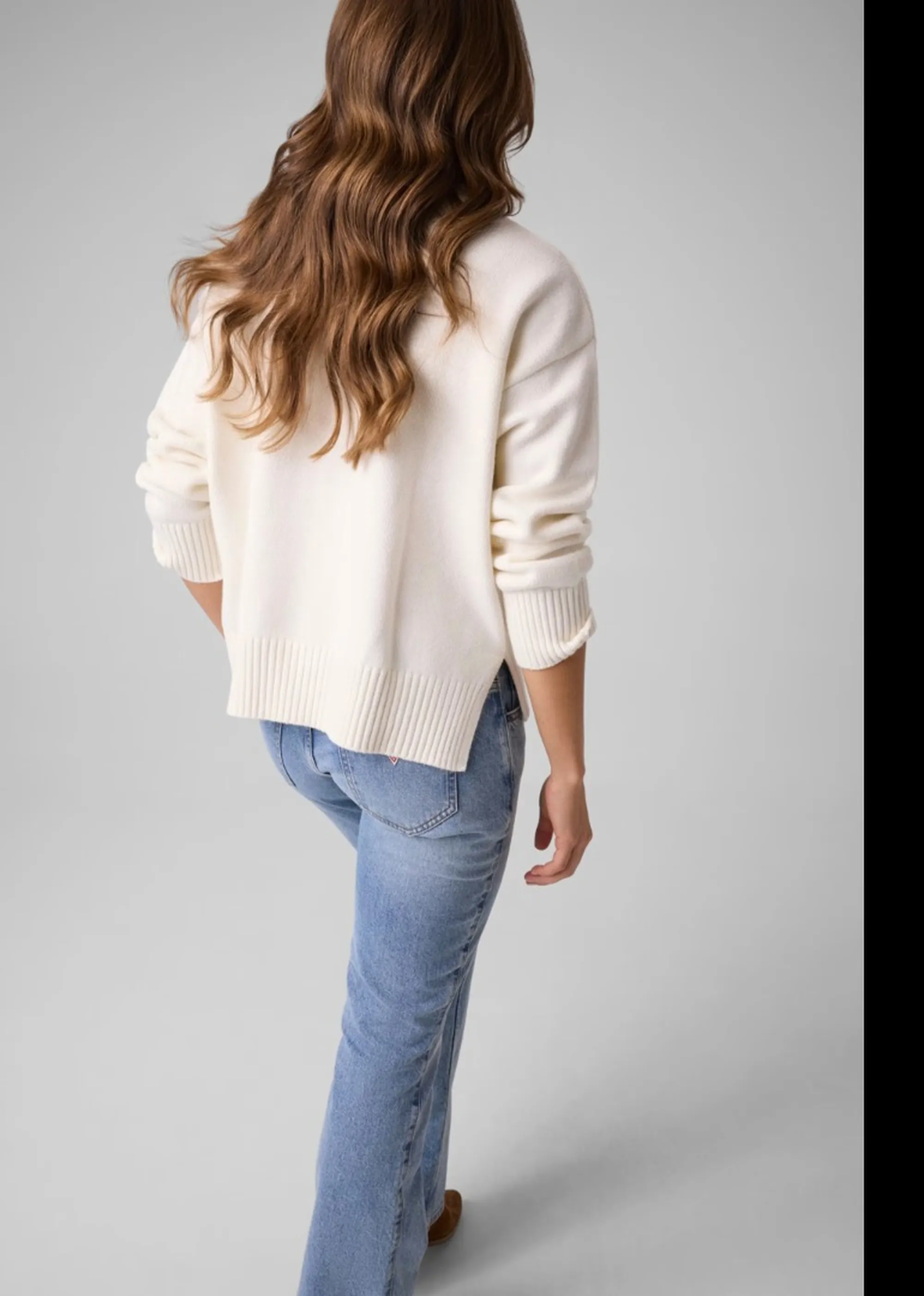 Guess Jeans Maglia In Misto Lana Bianco Sporco W6Br09Z1252 187933