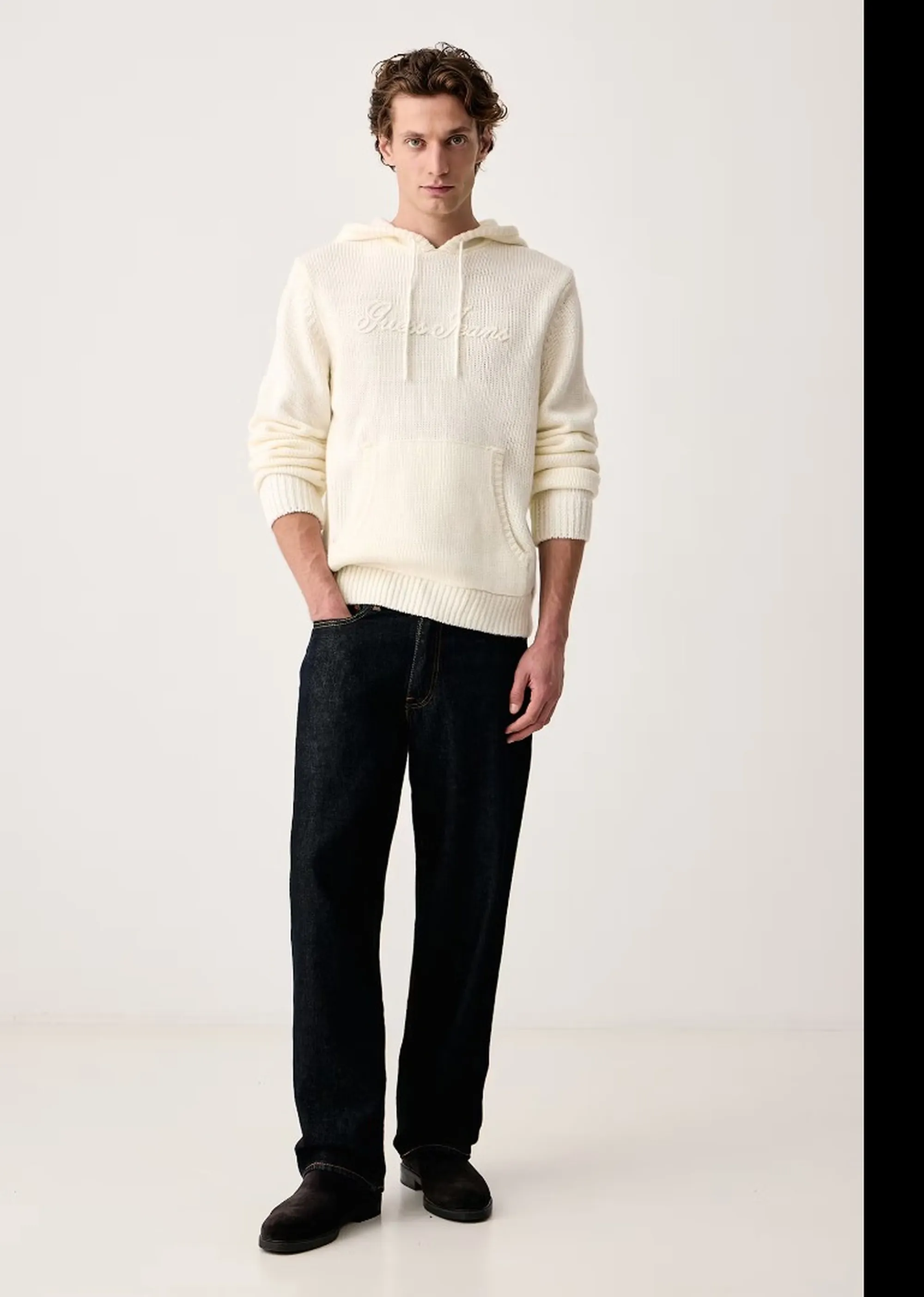 Guess Jeans B'Embroidered Hoodie' Off-White M6Br08Z1231 187956