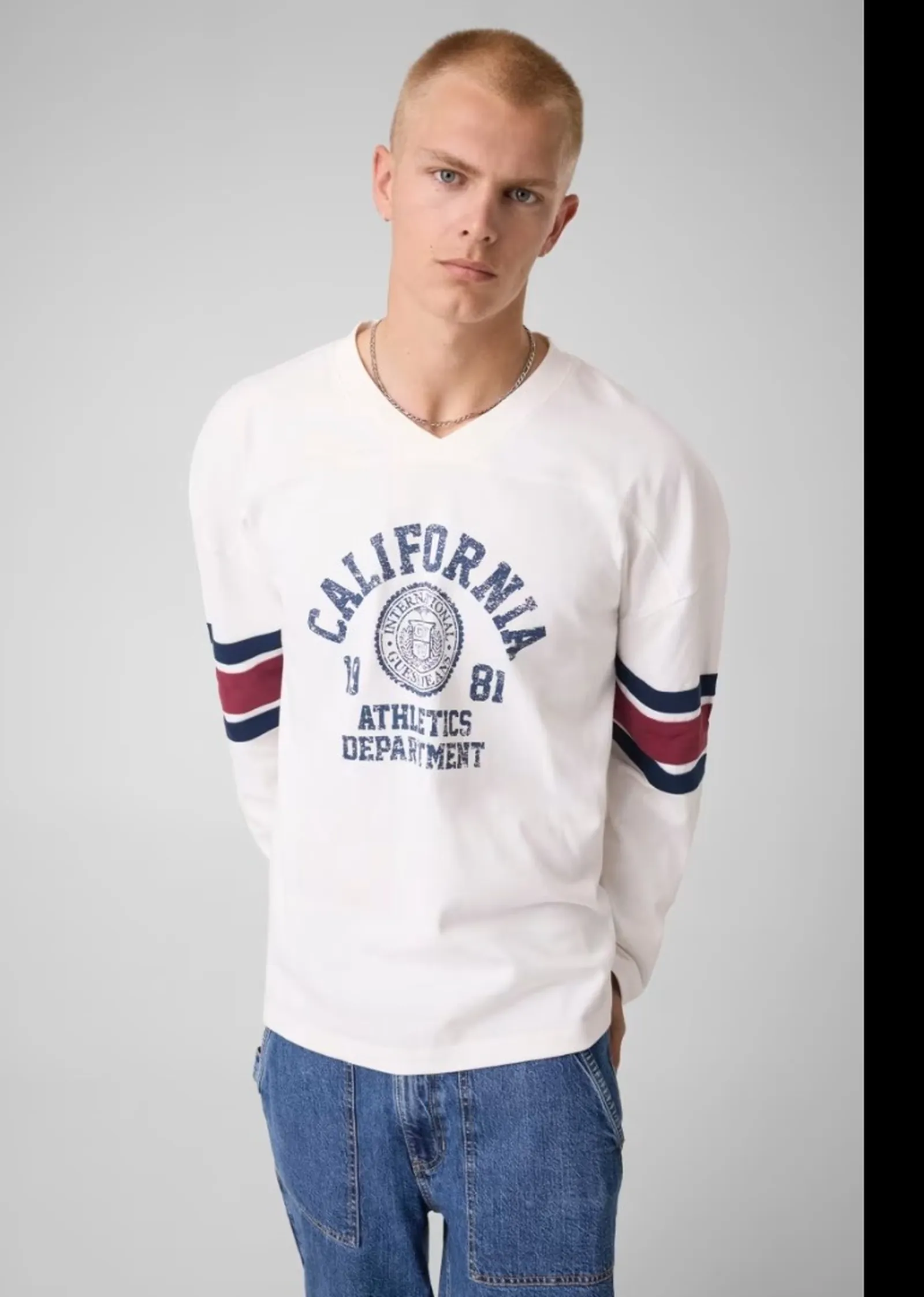 Guess Jeans T-Shirt Hockey Bianco M6Yi68K4823 187267