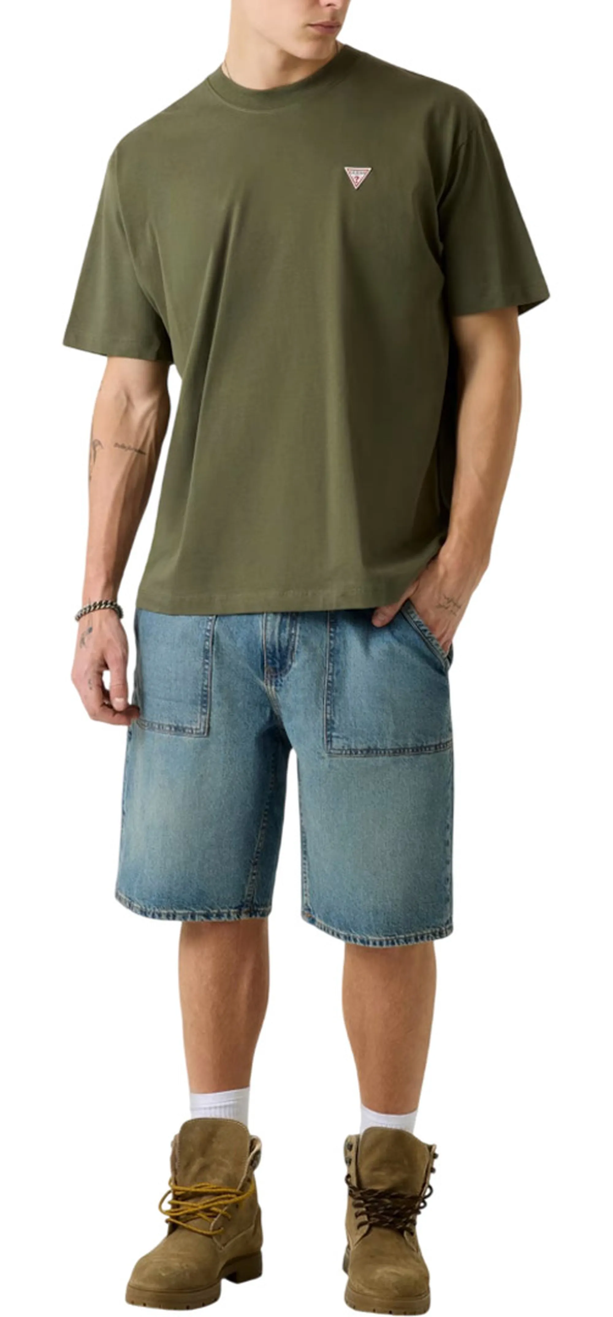 Guess Jeans B'T-Shirt Oversize' Olive M4Yi46K8Fq4 179324