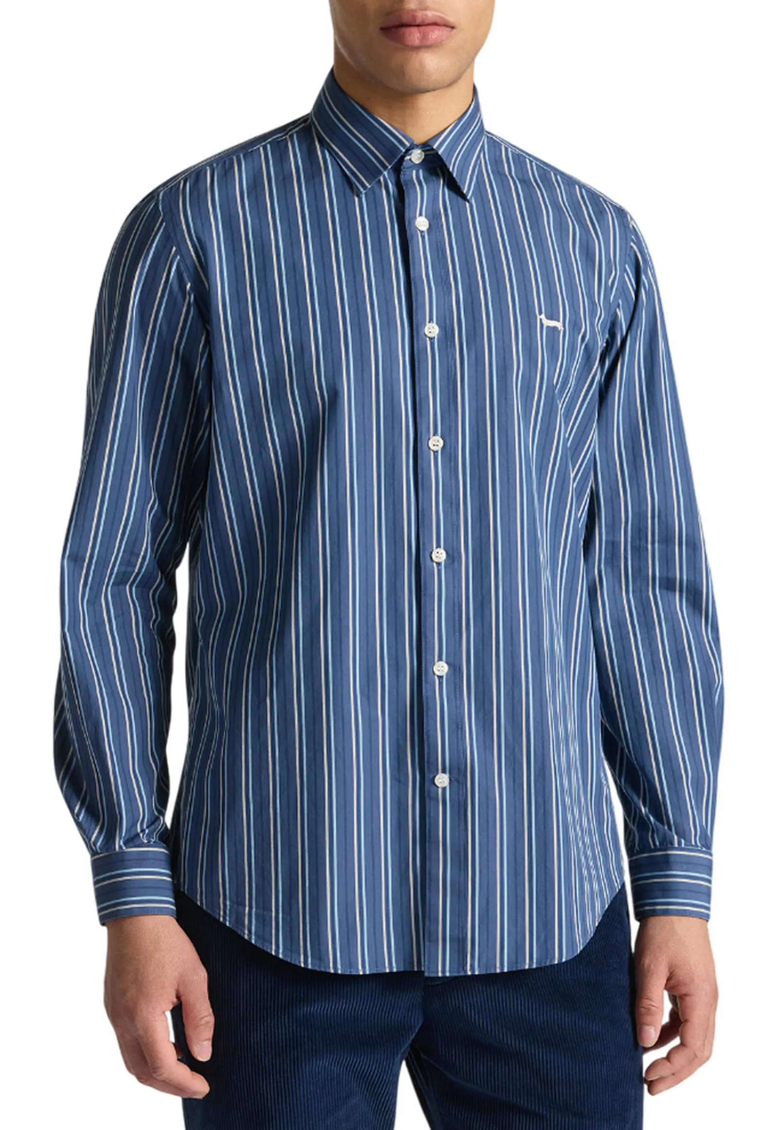 Harmont & Blaine Camicia In Cotone A Righe Lavanda Cnp001013529N 161258