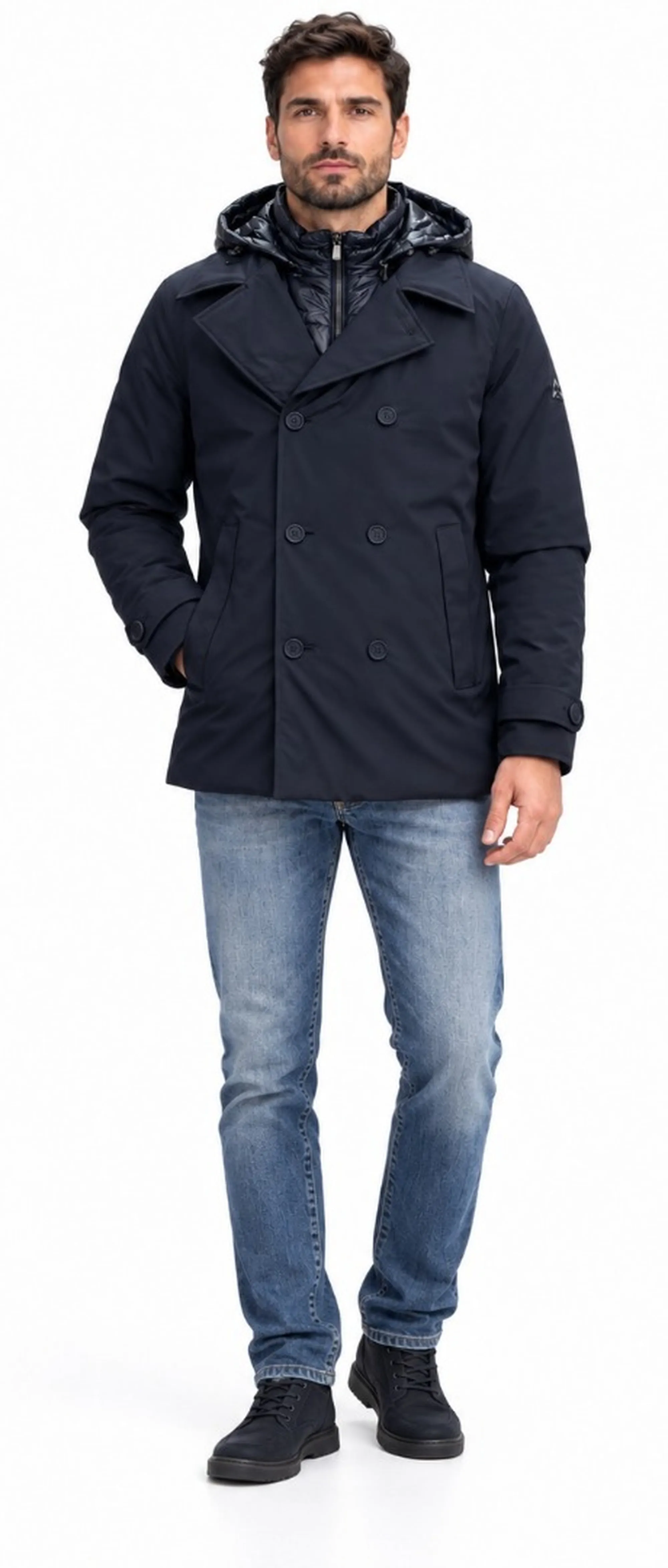 Hèskimo B'Double Breasted Coat' Blu He2440059 199618