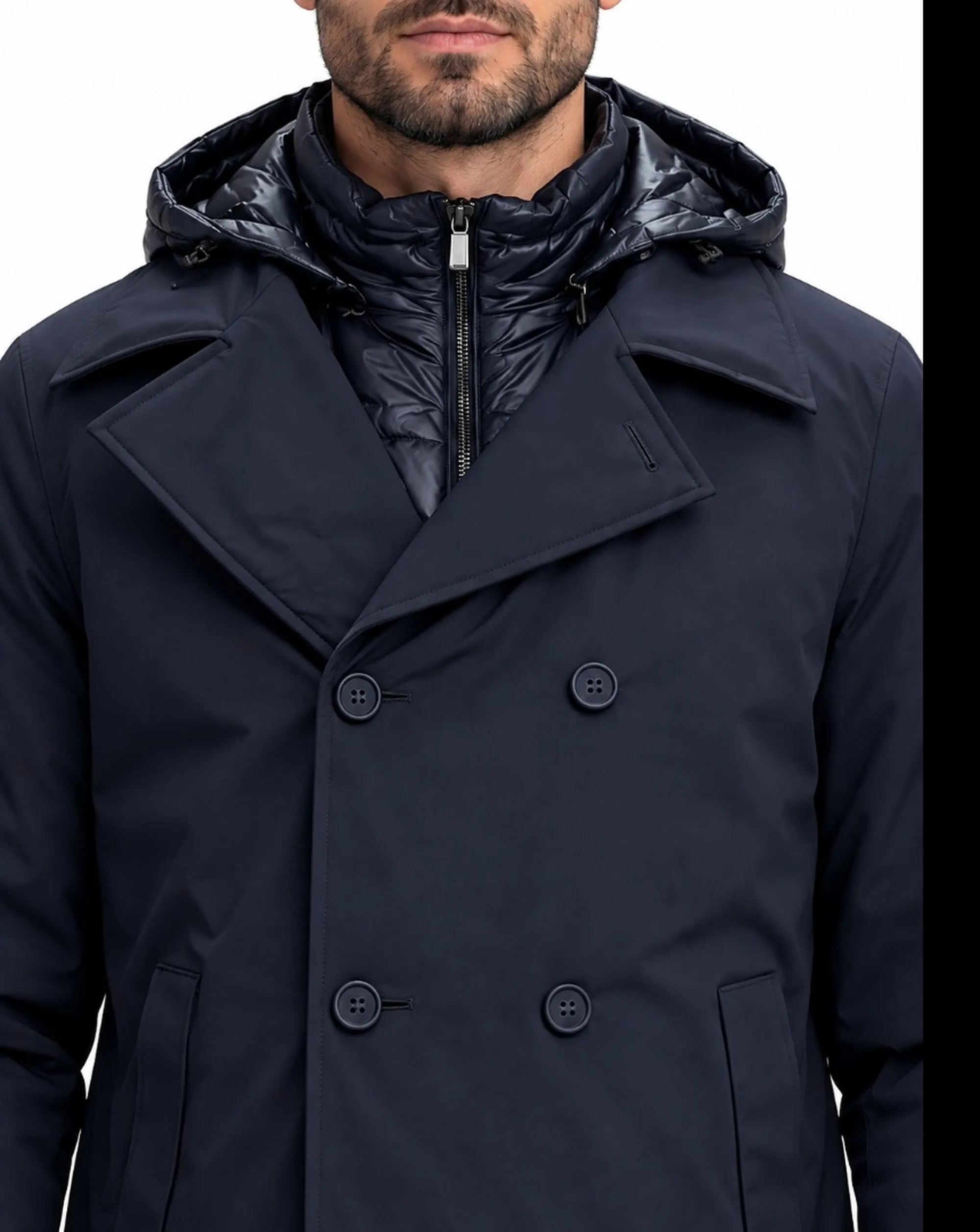 Hèskimo B'Double Breasted Coat' Blu He2440059 199619