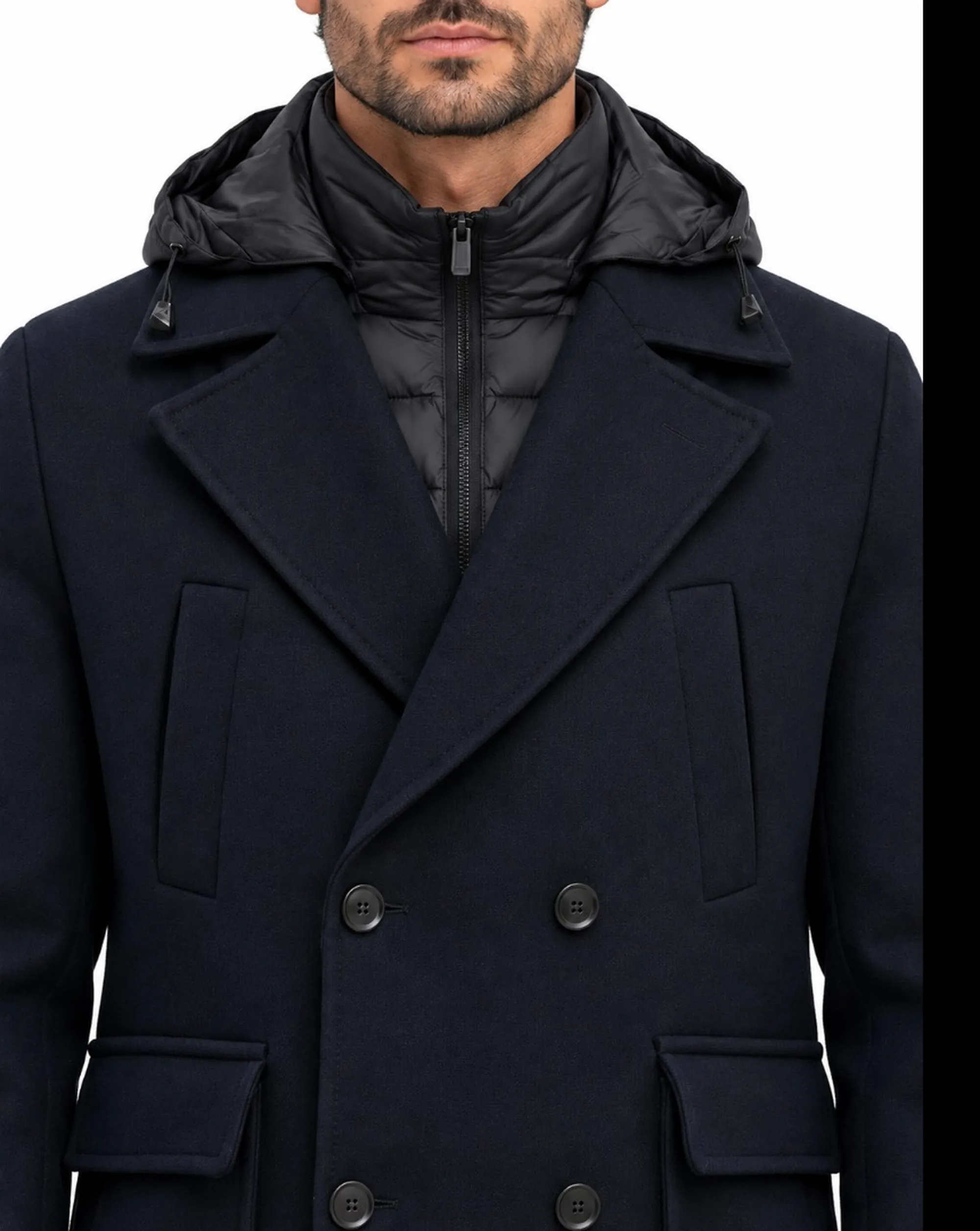 Hèskimo B'Double Breasted Coat' Blu He2440073 199503