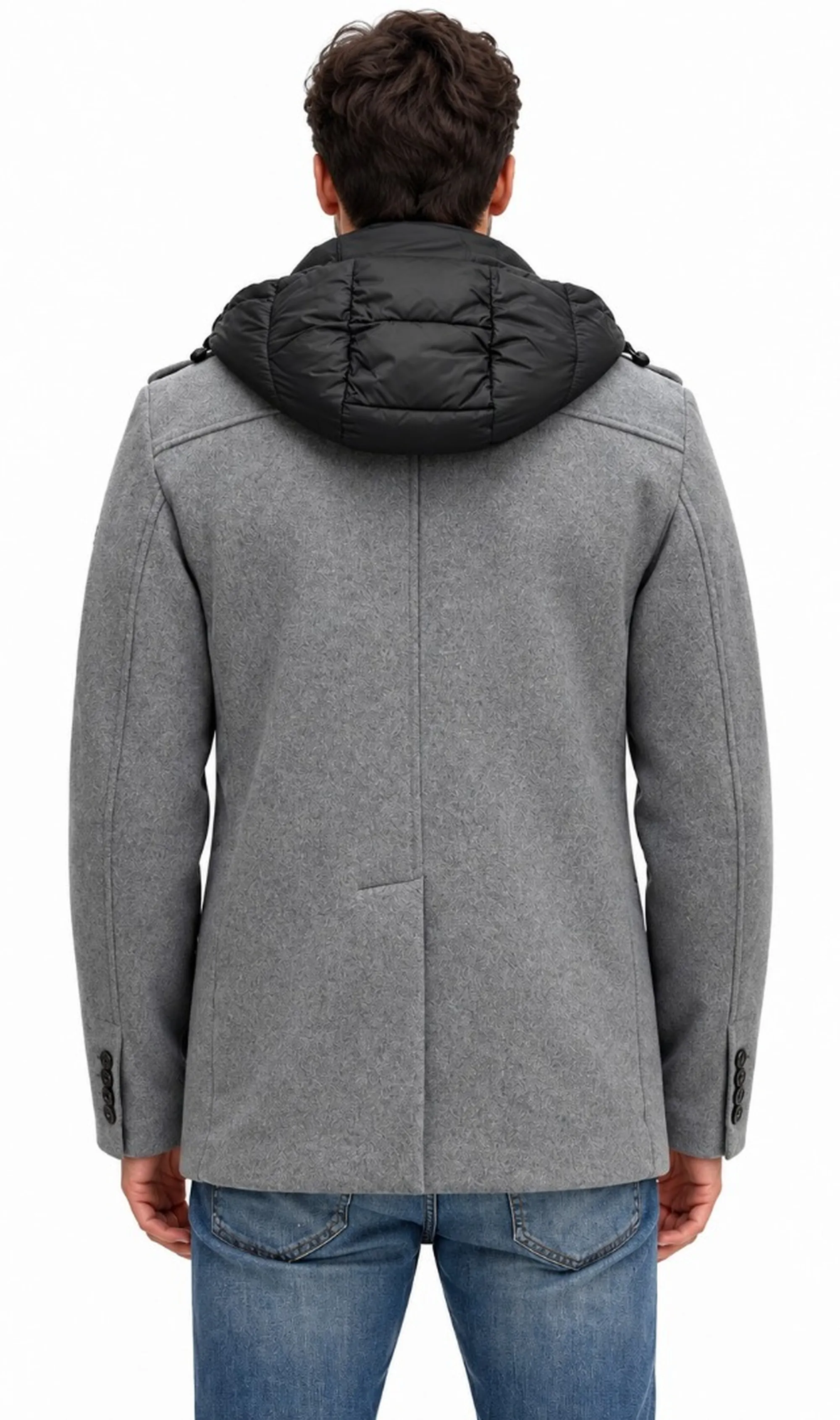 Hèskimo B'Double Breasted Coat' Grey He2440073 199459