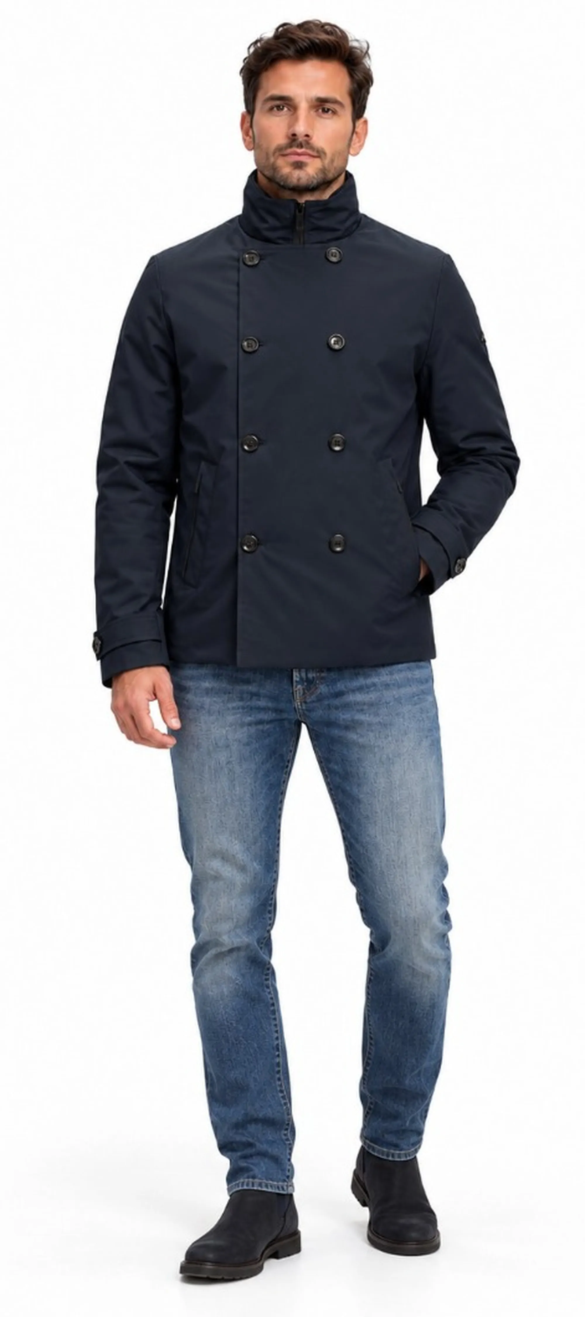Hèskimo B'Double Breasted Waterproof Coat' Blu He2440064 199488