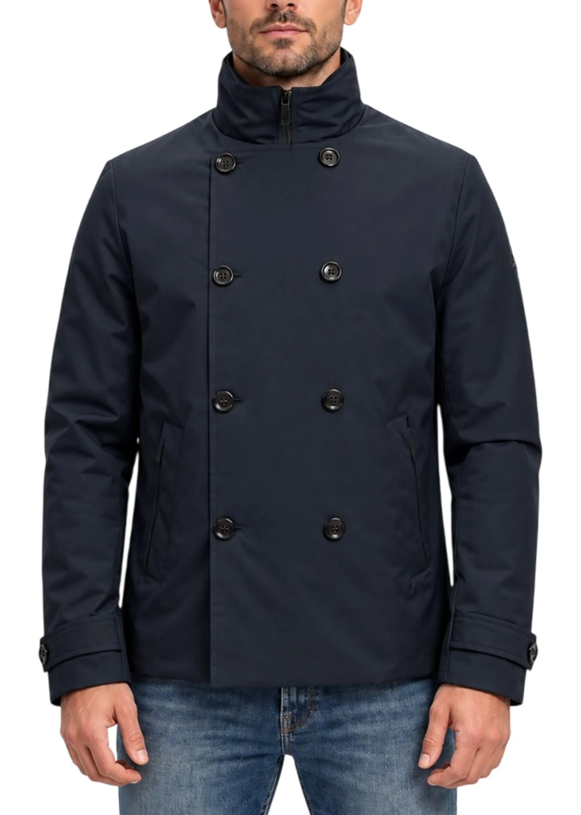 Hèskimo Cappotto Doppiopetto Impermeabile Blu He2440064 199685