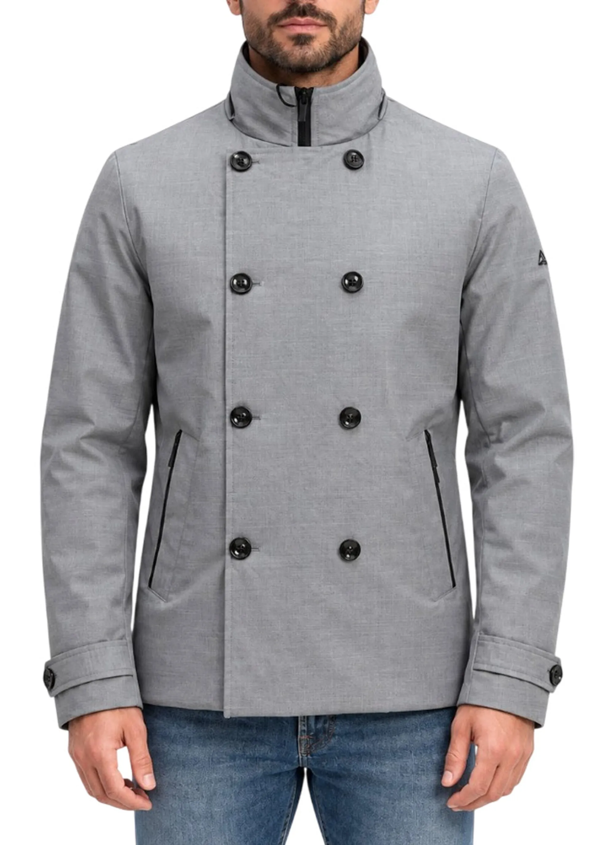 Hèskimo Cappotto Doppiopetto Impermeabile Grigio He2440064 199681