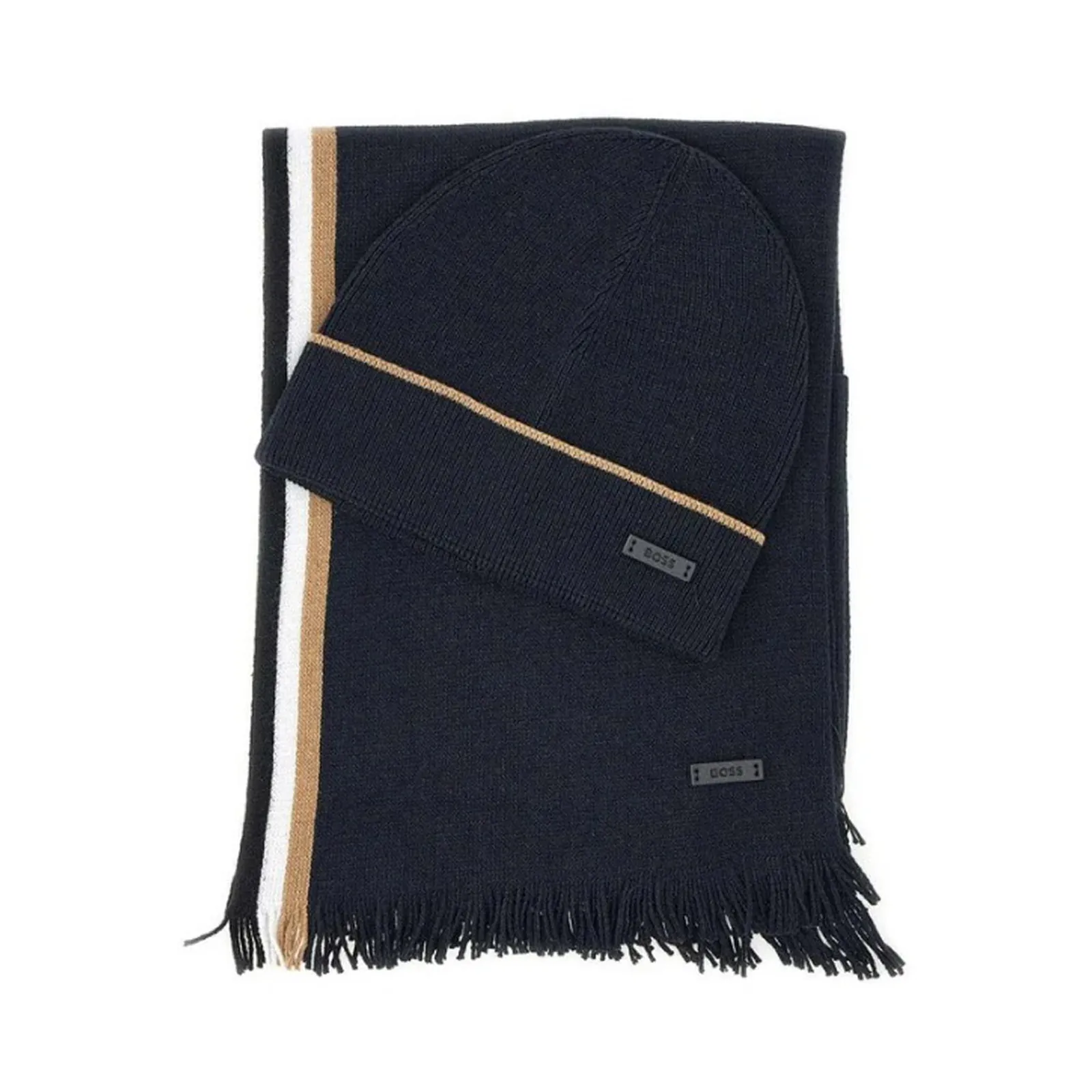 Hugo Boss Set Cappello E Sciarpa Con Dettagli A Righe Blu 50551072 201431