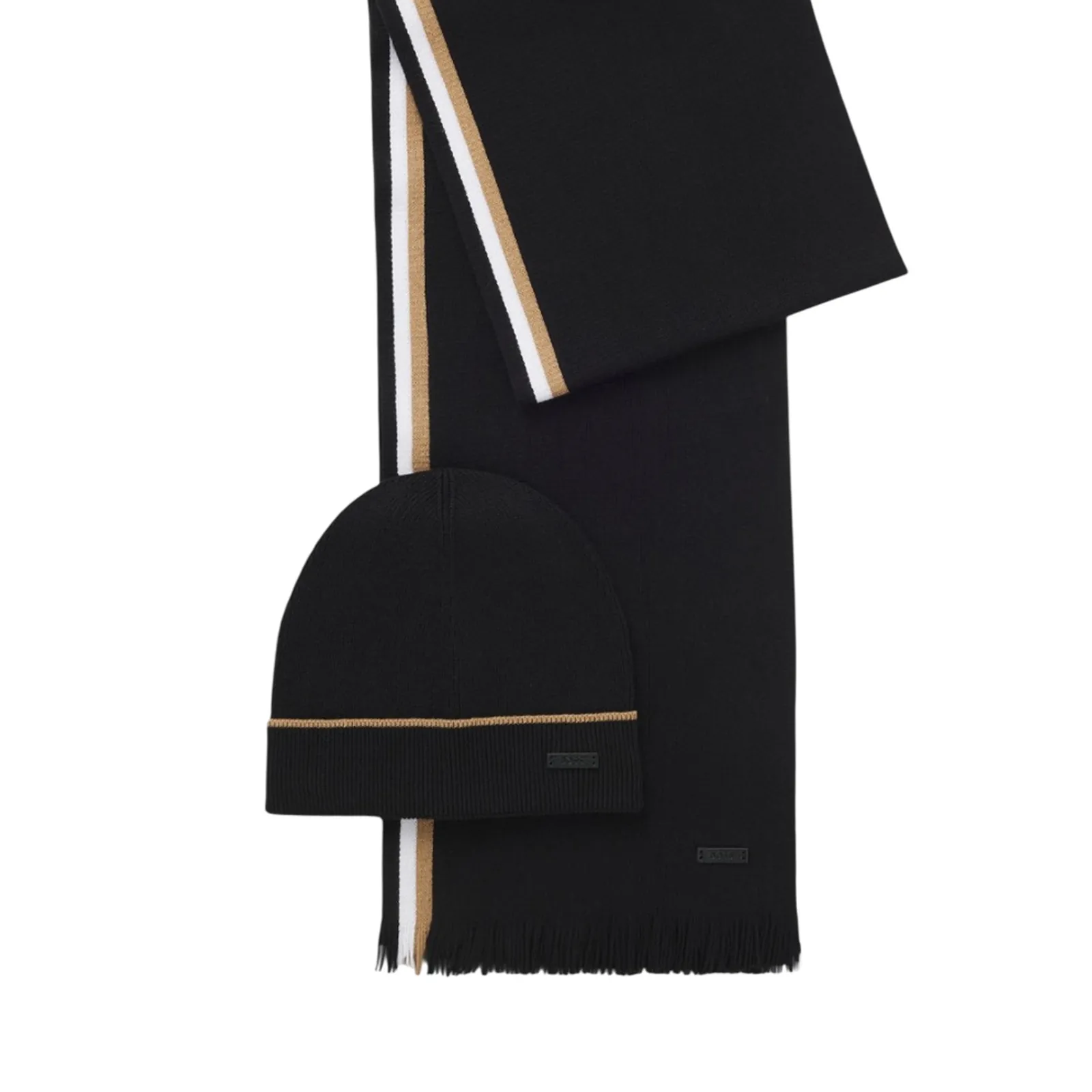 Hugo Boss Set Cappello E Sciarpa Con Dettagli A Righe Nero 50551072 199350
