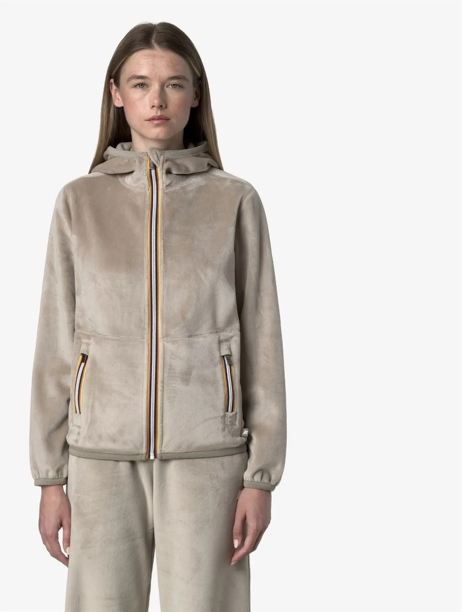 K-Way Felpa Lily Velour Polar Double Beige Cashmere-Beige K8138Nw 190222
