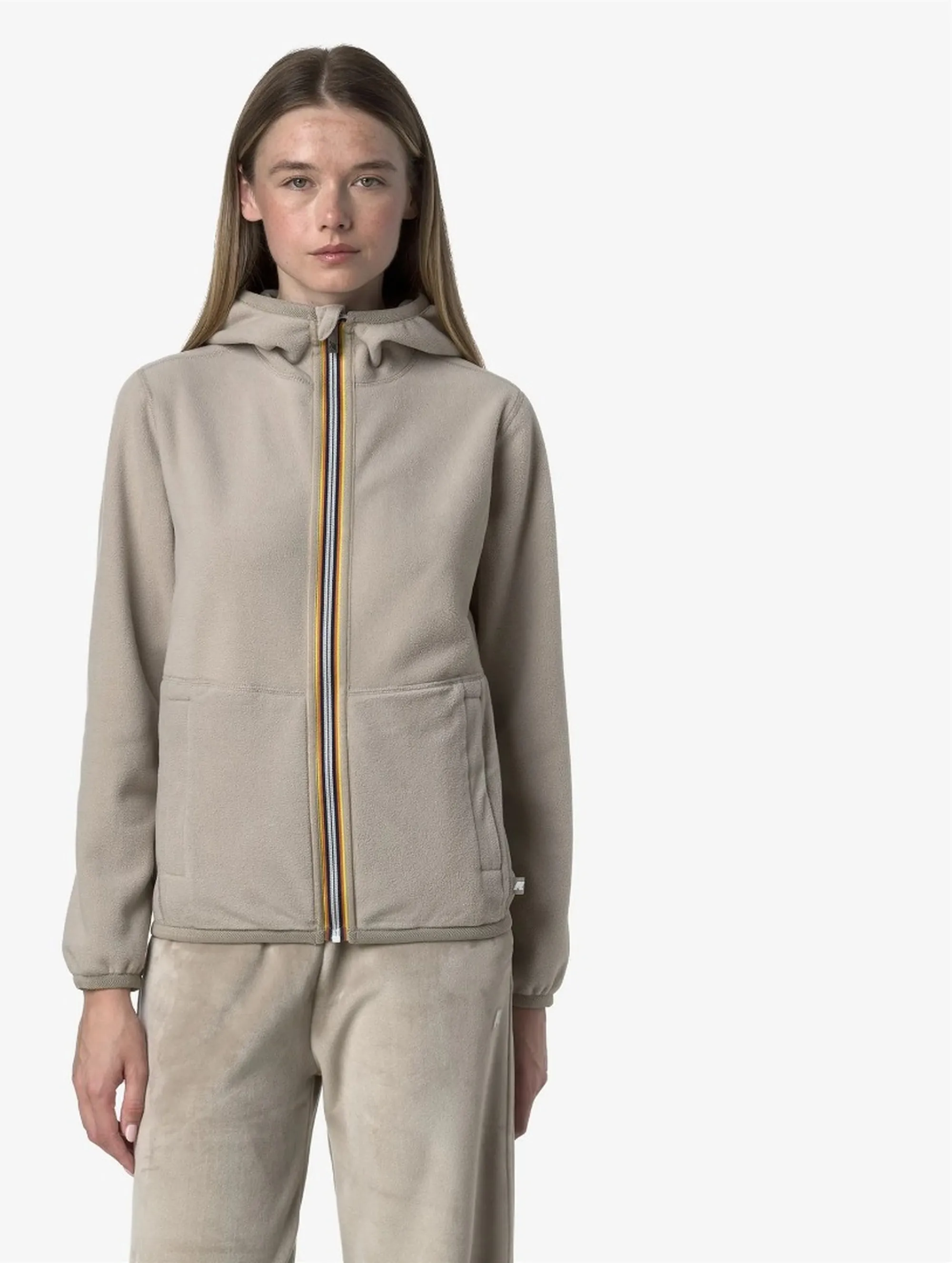 K-Way B'Lily Velour Polar Double Hoodie' Beige Cashmere-Beige K8138Nw 190223