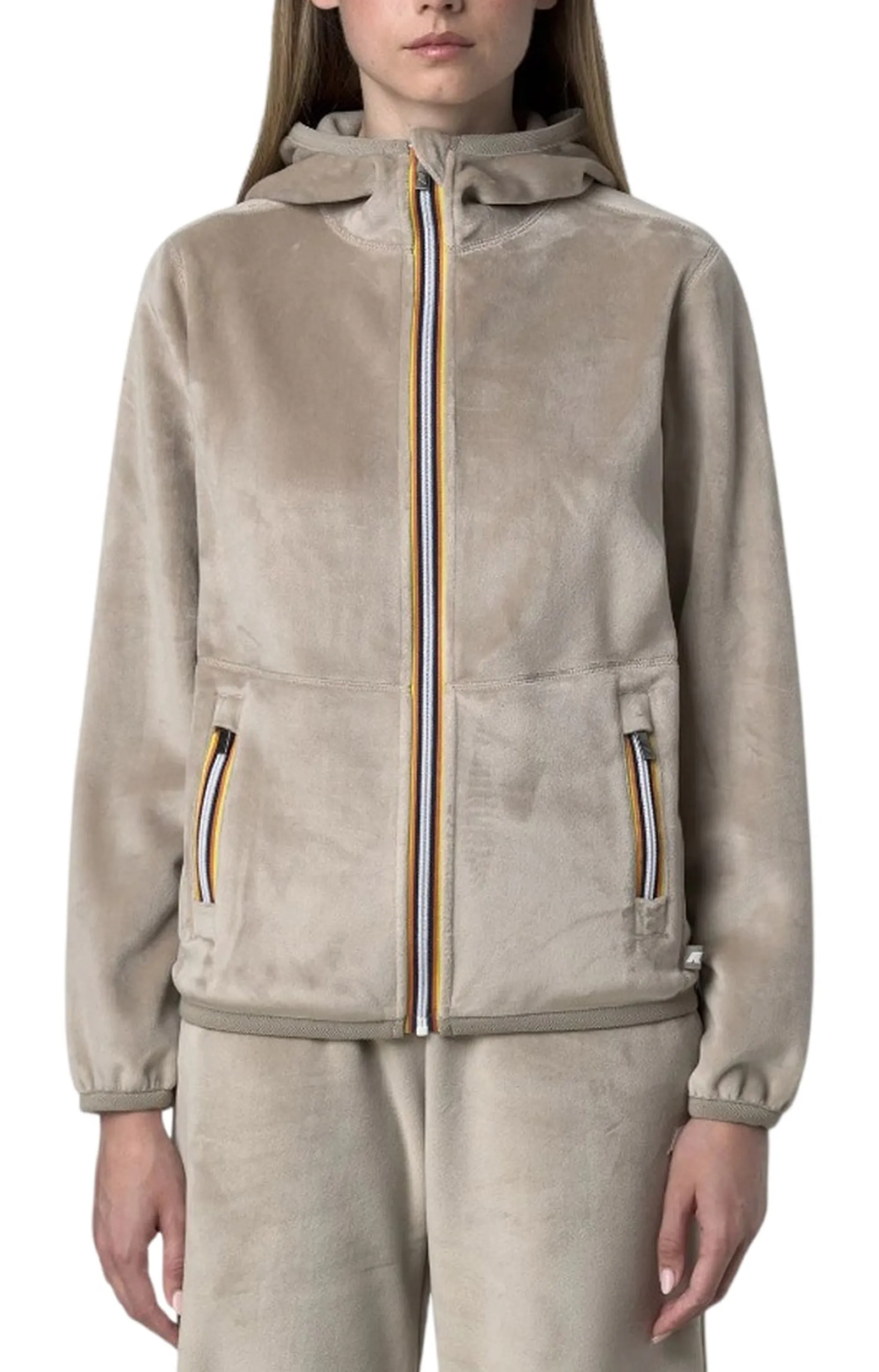 K-Way Felpa Lily Velour Polar Double Beige Cashmere-Beige K8138Nw 190501