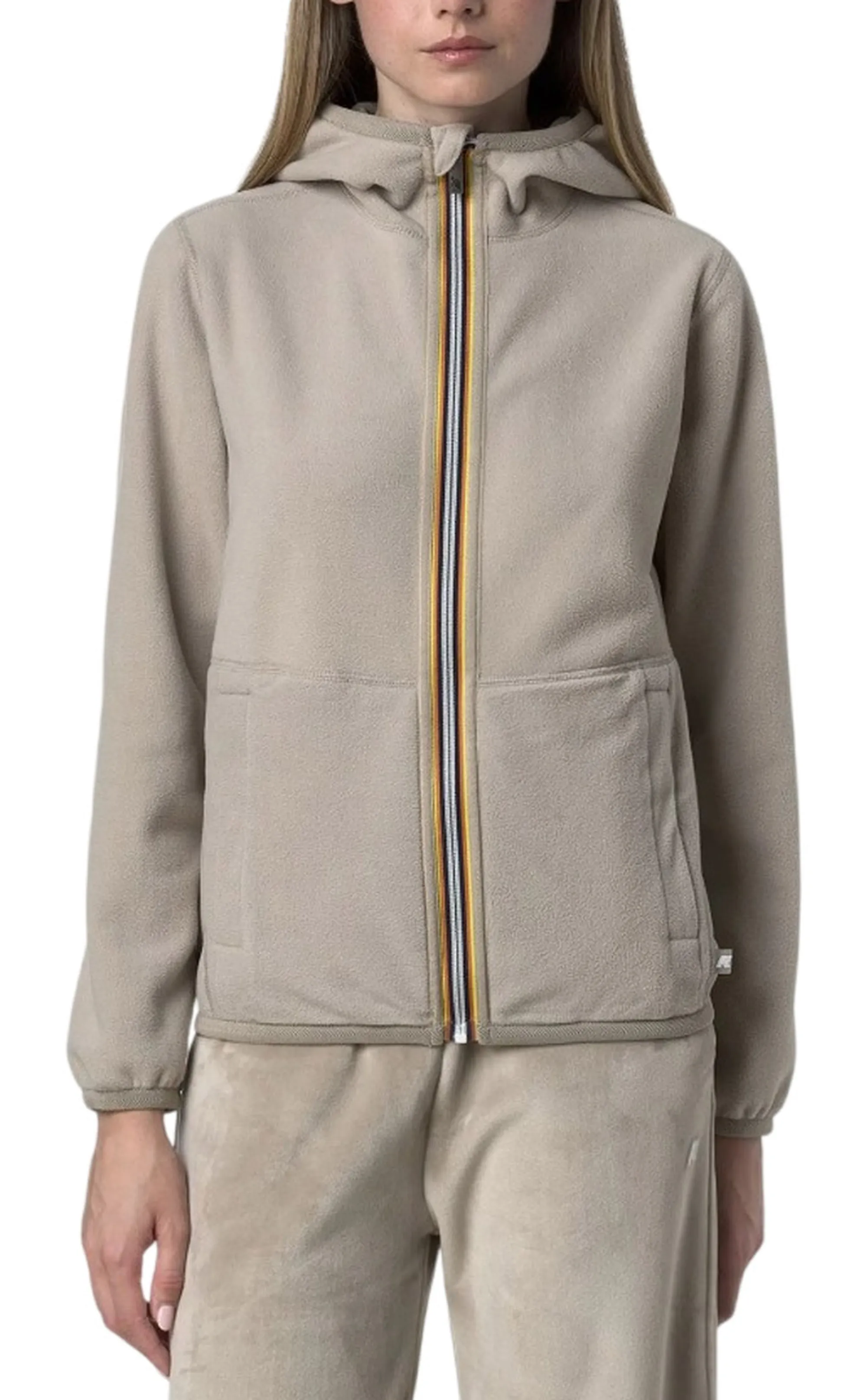 K-Way Felpa Lily Velour Polar Double Beige Cashmere-Beige K8138Nw 190502