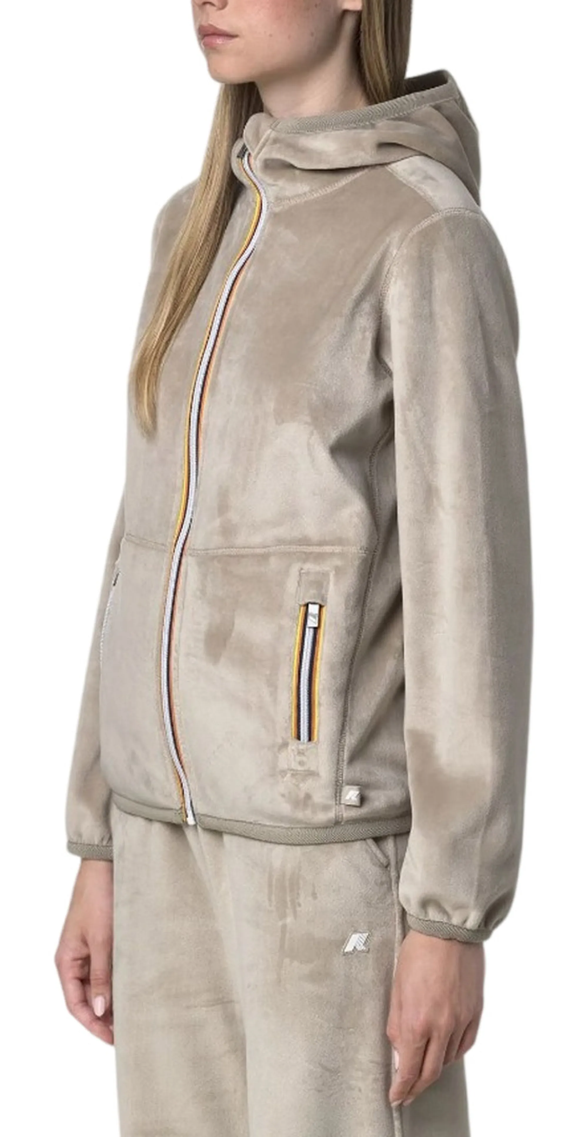 K-Way Felpa Lily Velour Polar Double Beige Cashmere-Beige K8138Nw 190503