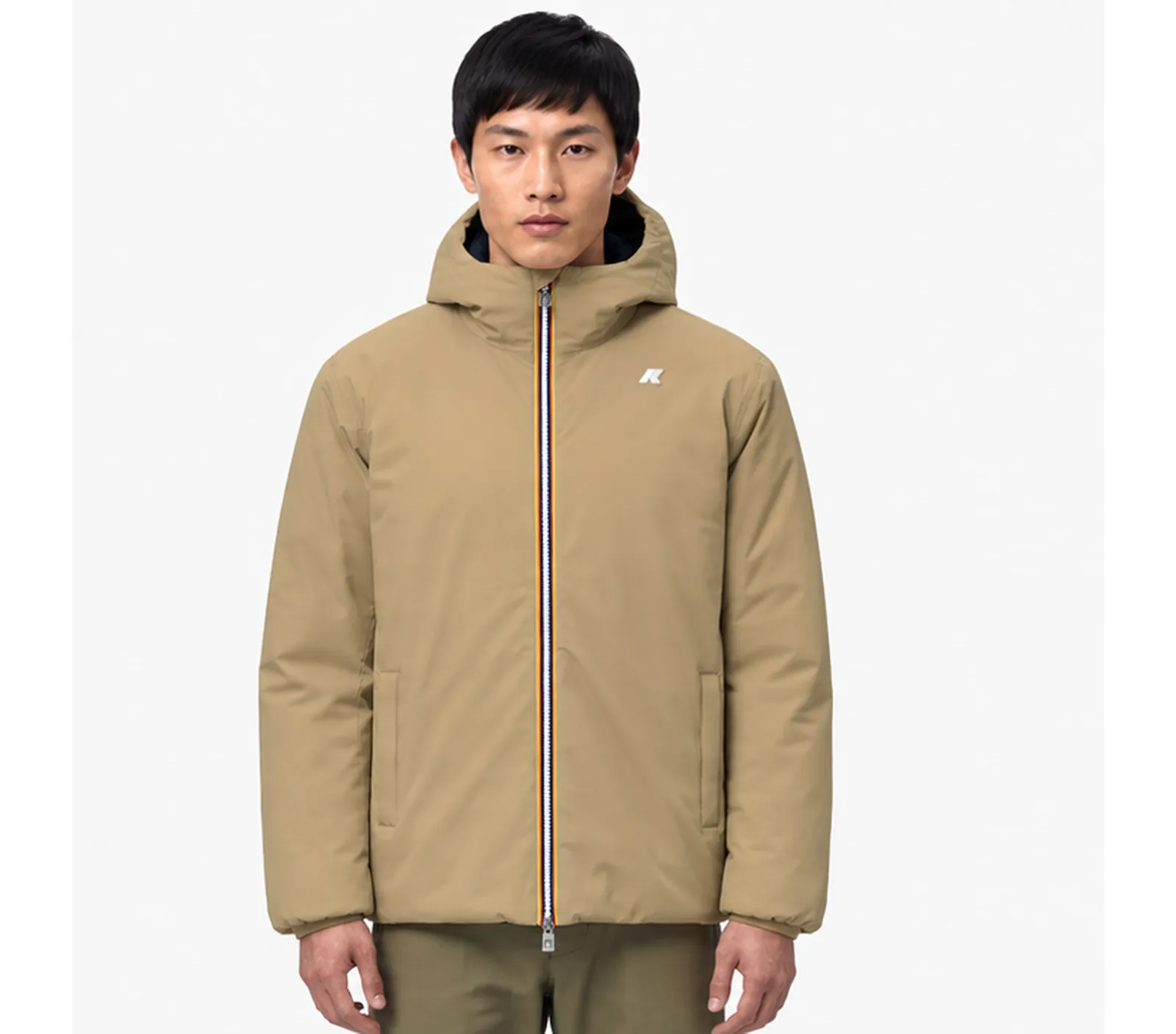 K-Way Giubbino Jack St Thermo Reversible Beige Khaki - Green Balsam K8127Ww 195704