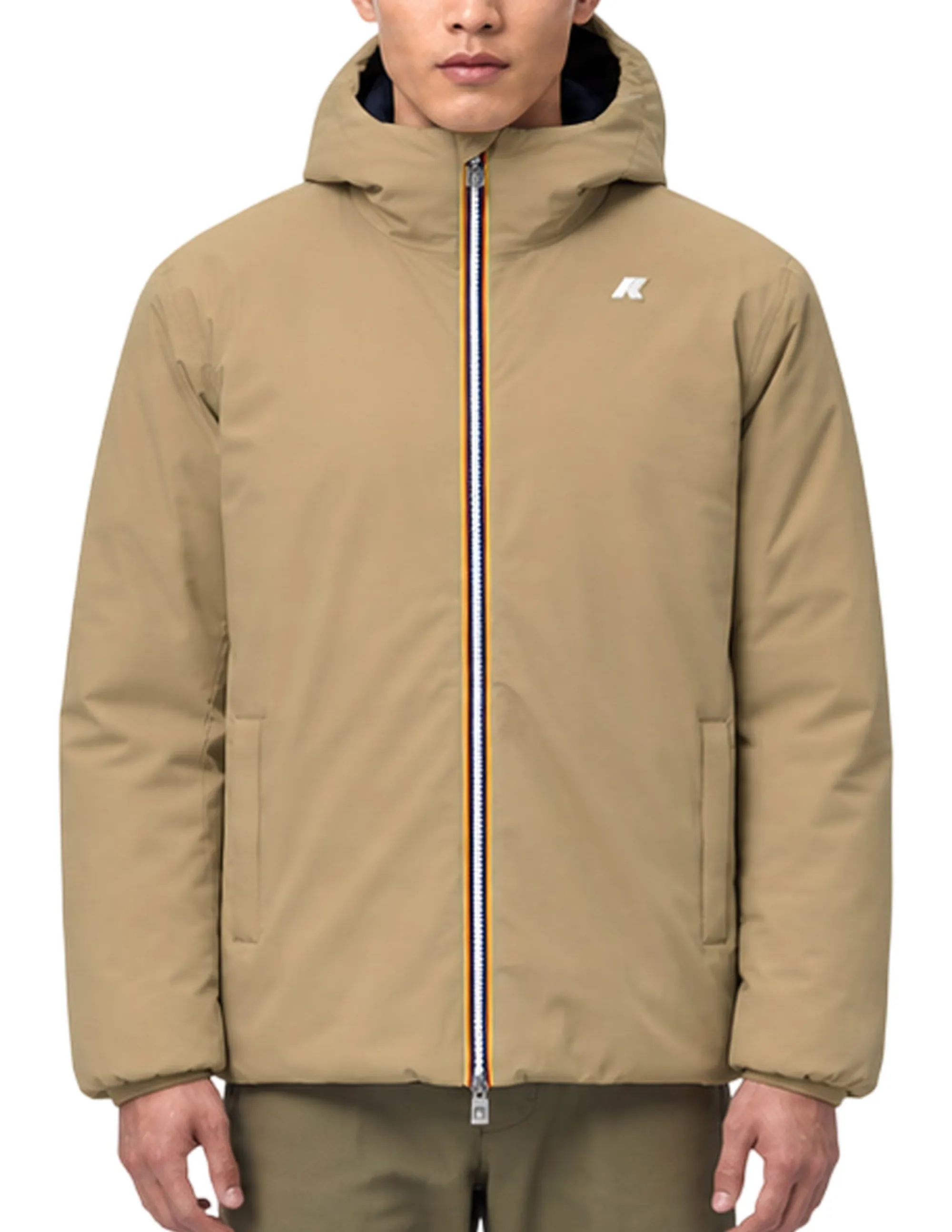 K-Way Giubbino Jack St Thermo Reversible Beige Khaki - Green Balsam K8127Ww 195793