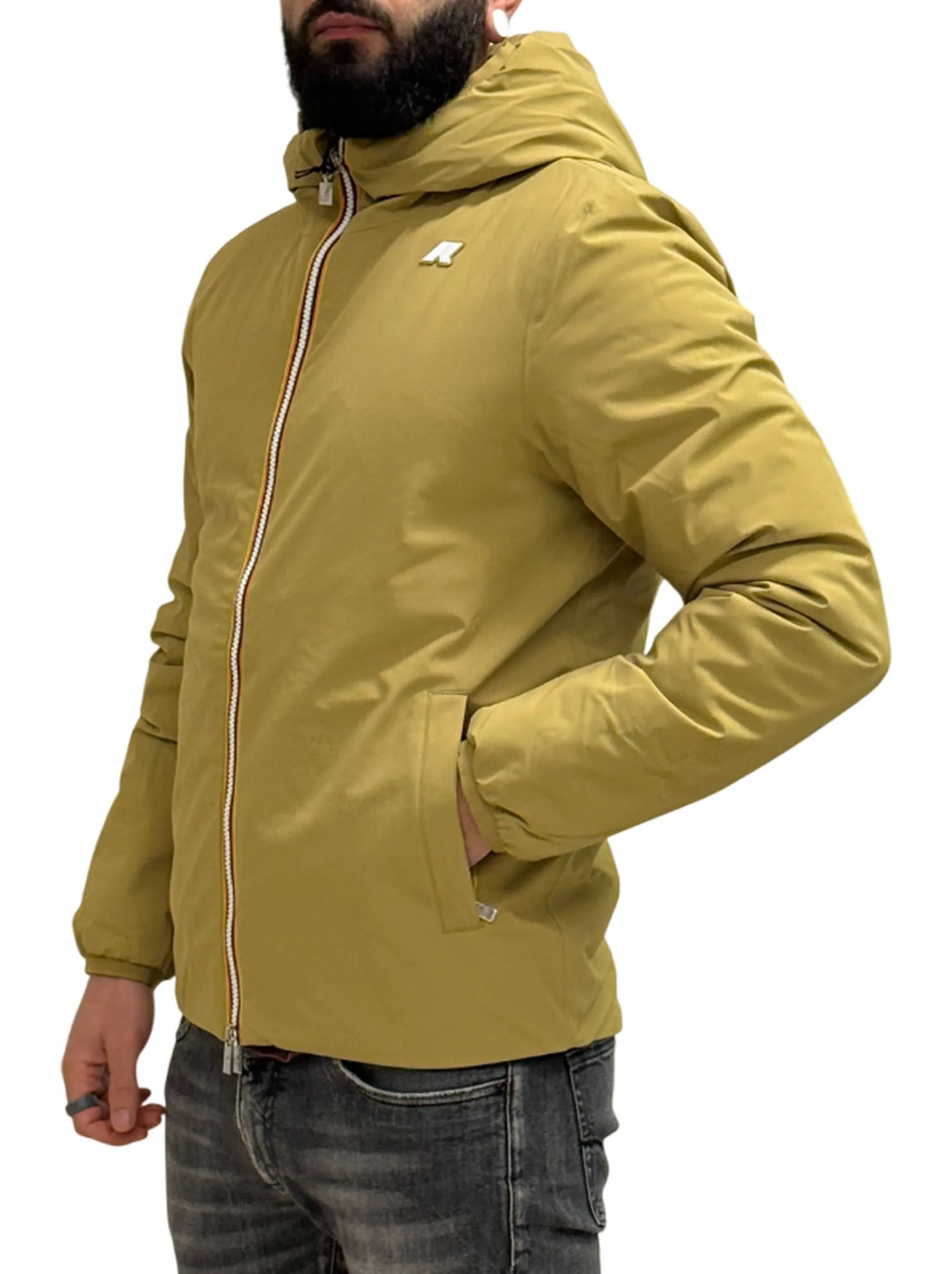 K-Way B'Giubbino Jack St Warm Reversible' Beige Seed - Blue K6128Vw 167499